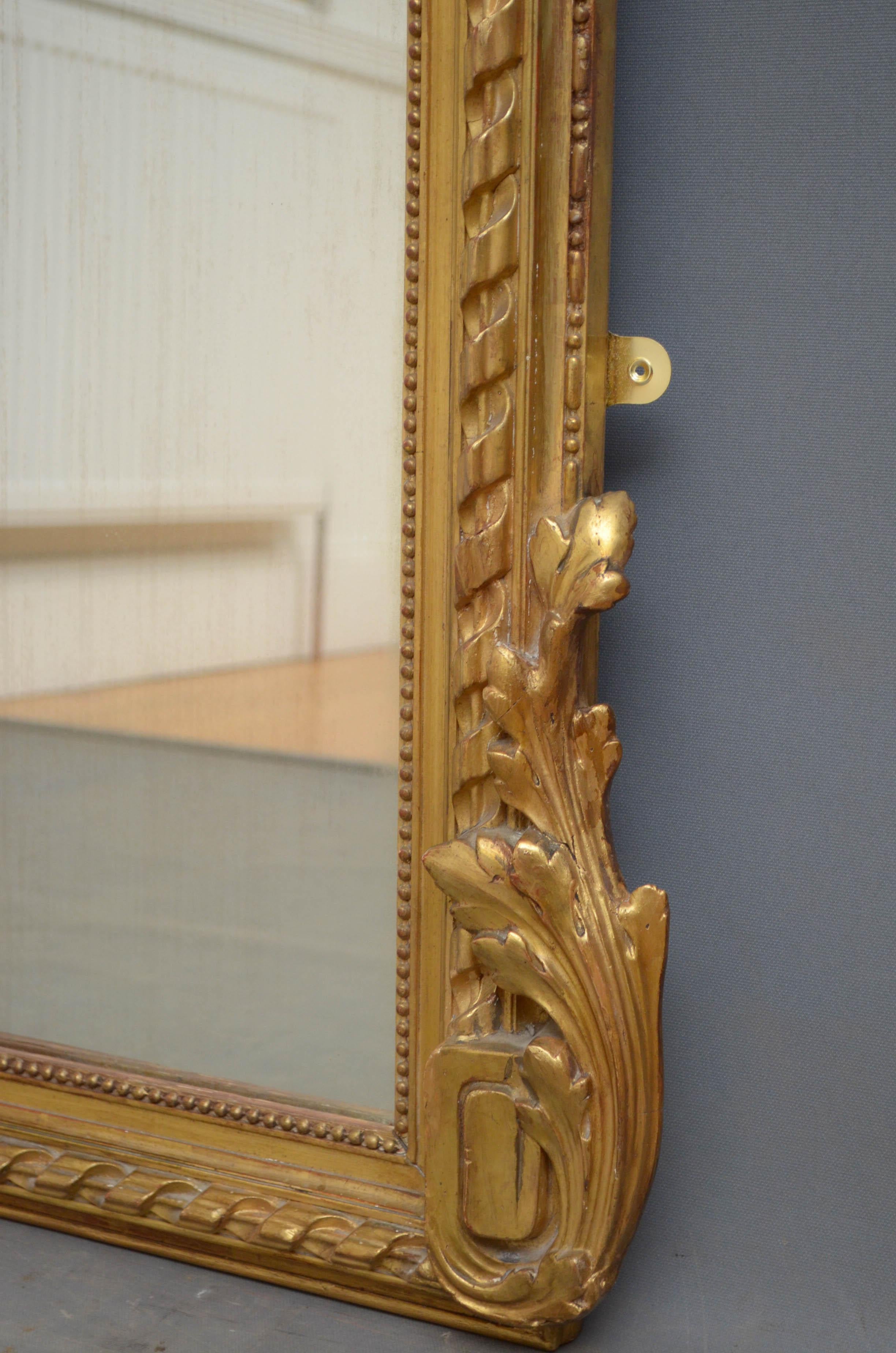 Large 19th Century Floor Standing Mirror 2