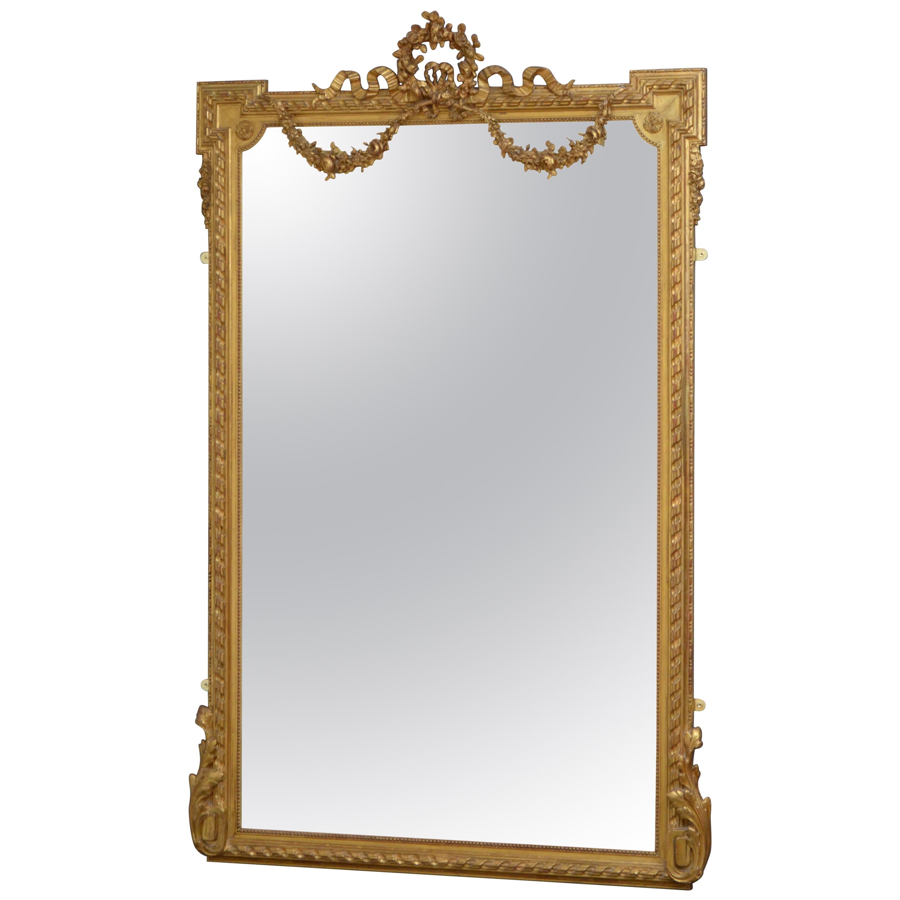 Elegant and large style Floor Mirror at 1stdibs