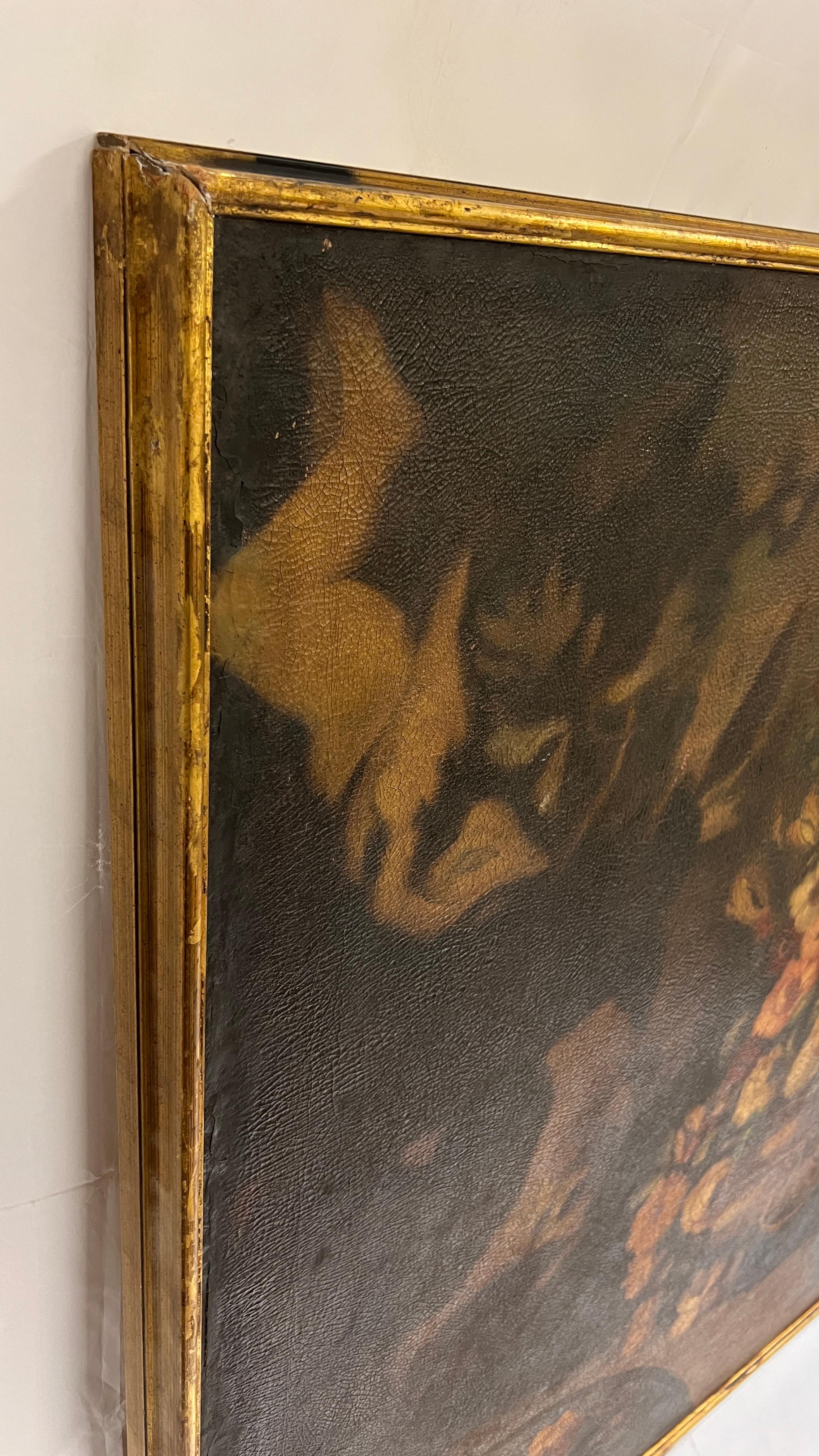 Large 19th Century Floral Still Life Oil Painting For Sale 1