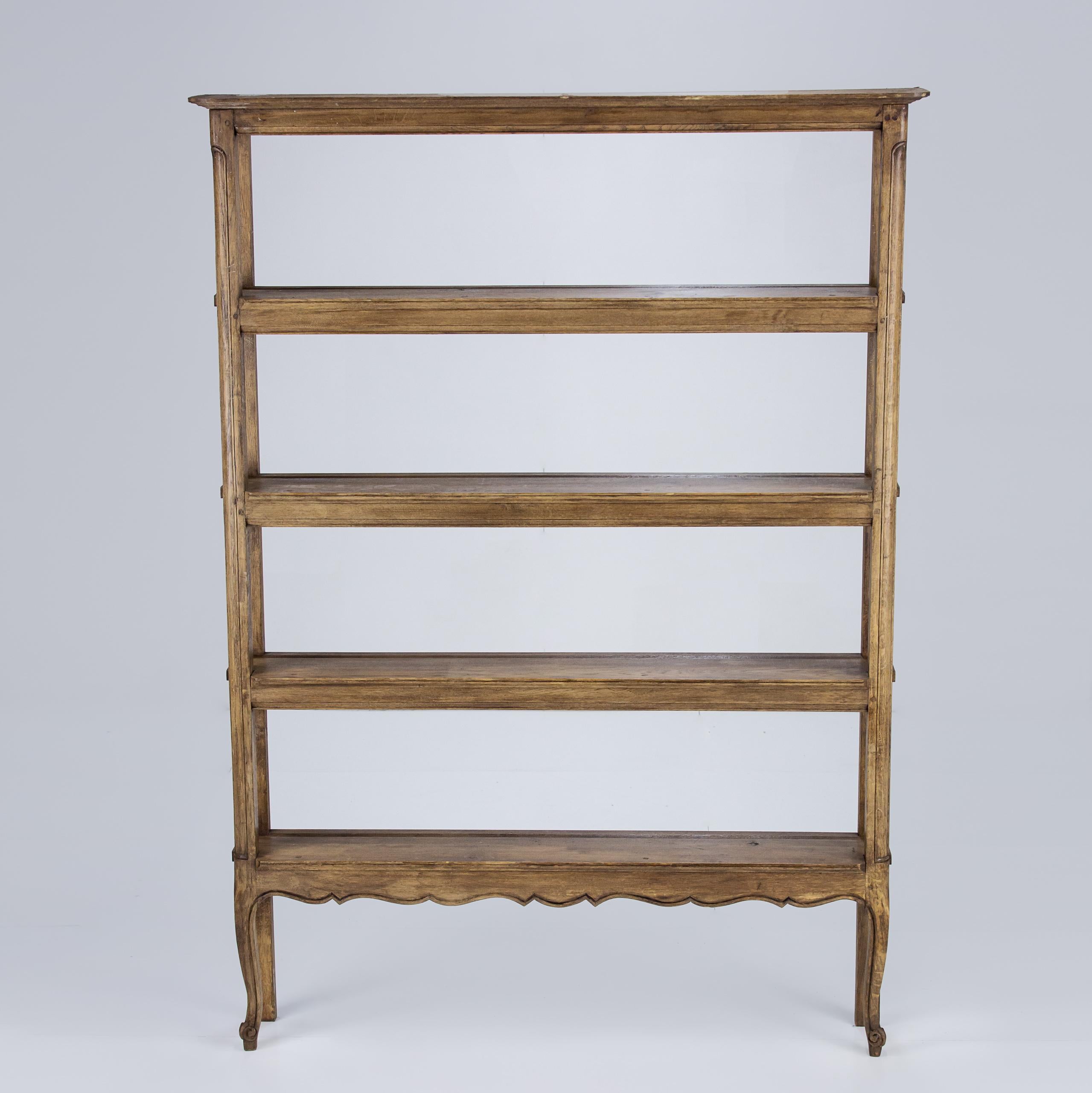 Impressive free standing display shelving. Louis XV style with cabriole leg.

Oak, Pegged construction.

France Circa 1880.