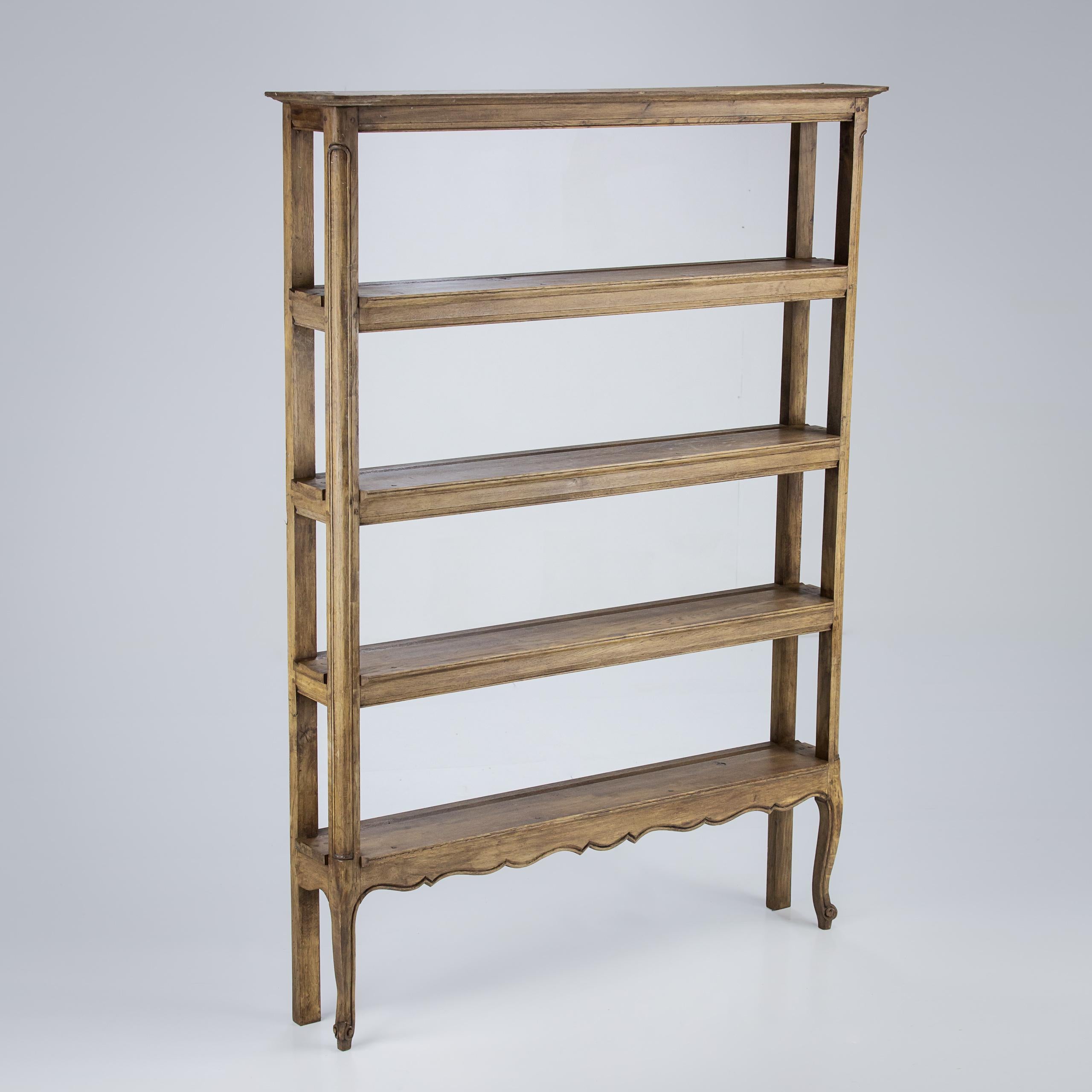 Oak Large 19th Century Free Standing Louis XV Style Display Shelf For Sale