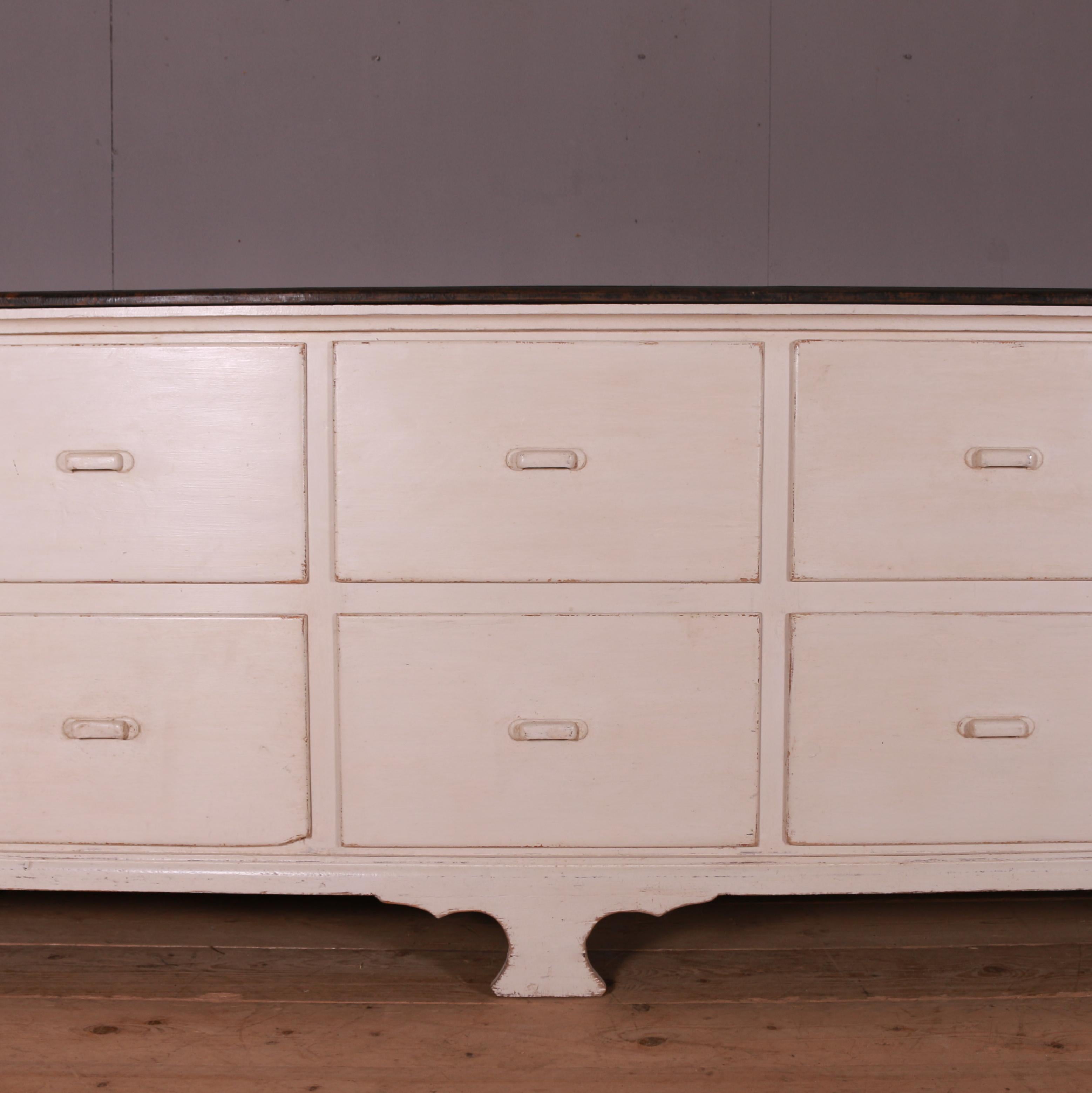 Painted Large 19th Century French Bank of Drapers Drawers For Sale