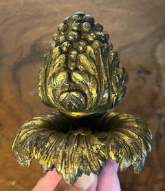 Large 19th Century French Belle Epoque Louis XVI Style Gilt Bronze Berry Finial