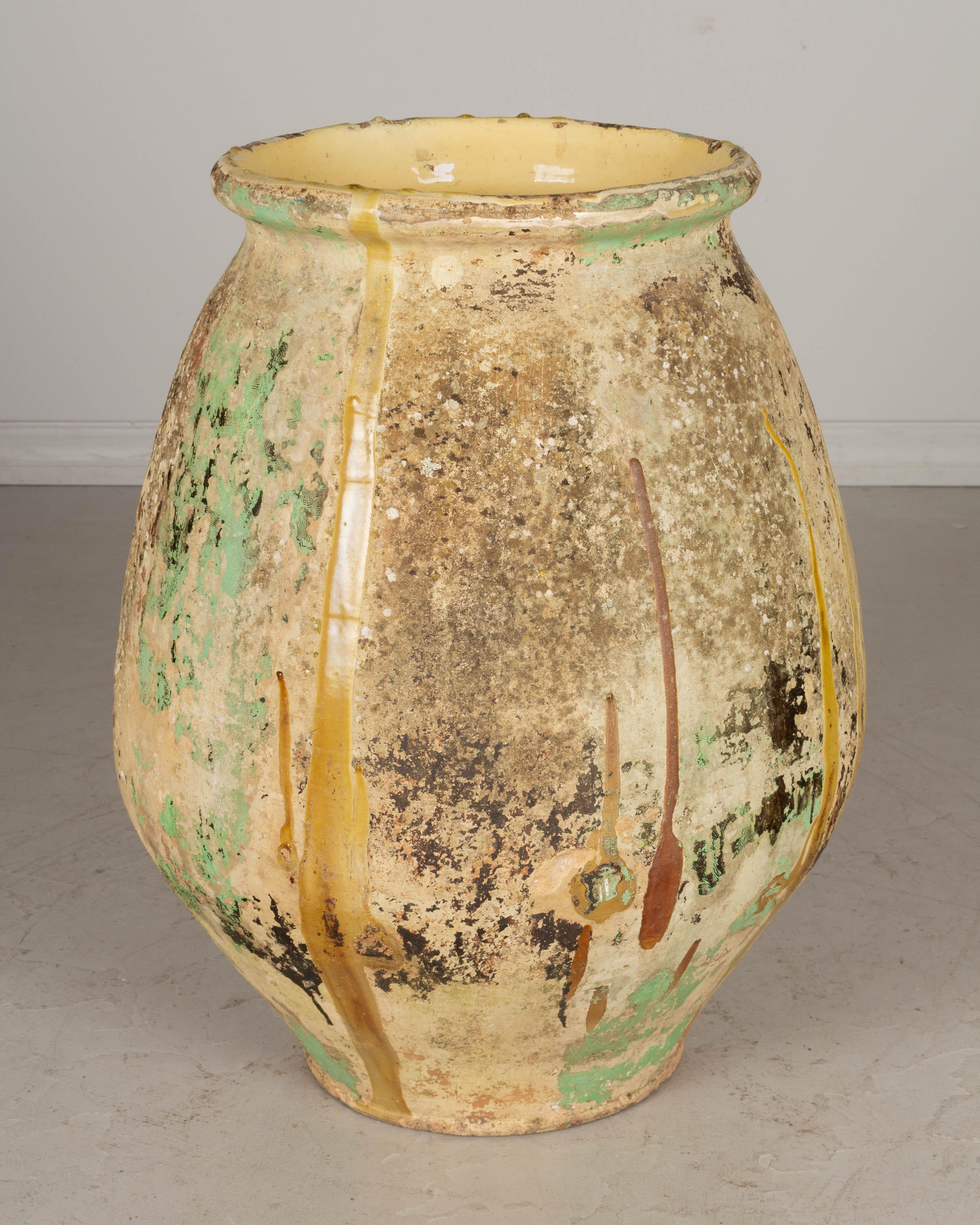 Glazed Large 19th Century French Biot Jar or Planter