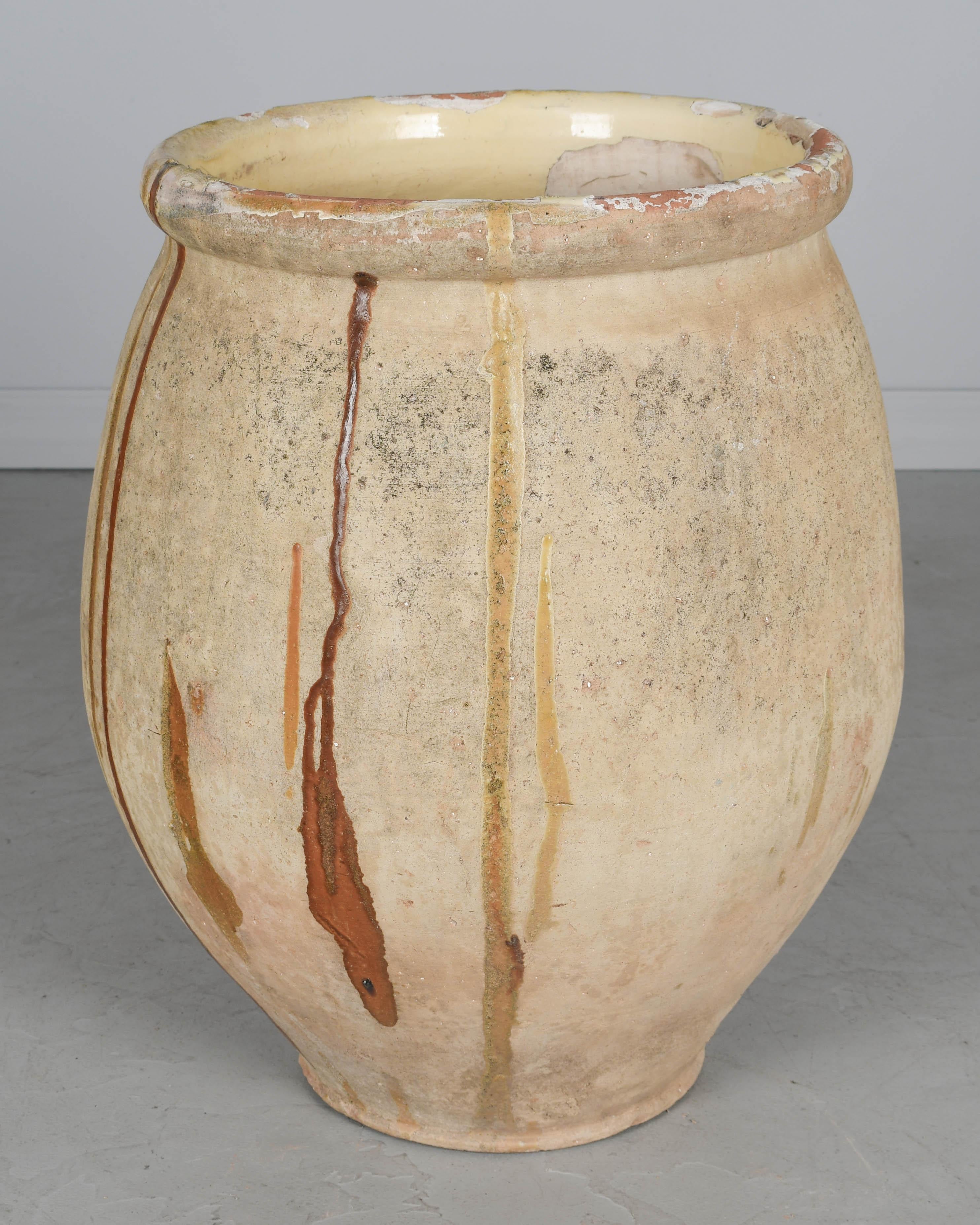 French Provincial Large 19th Century French Biot Pottery Jar or Planter For Sale