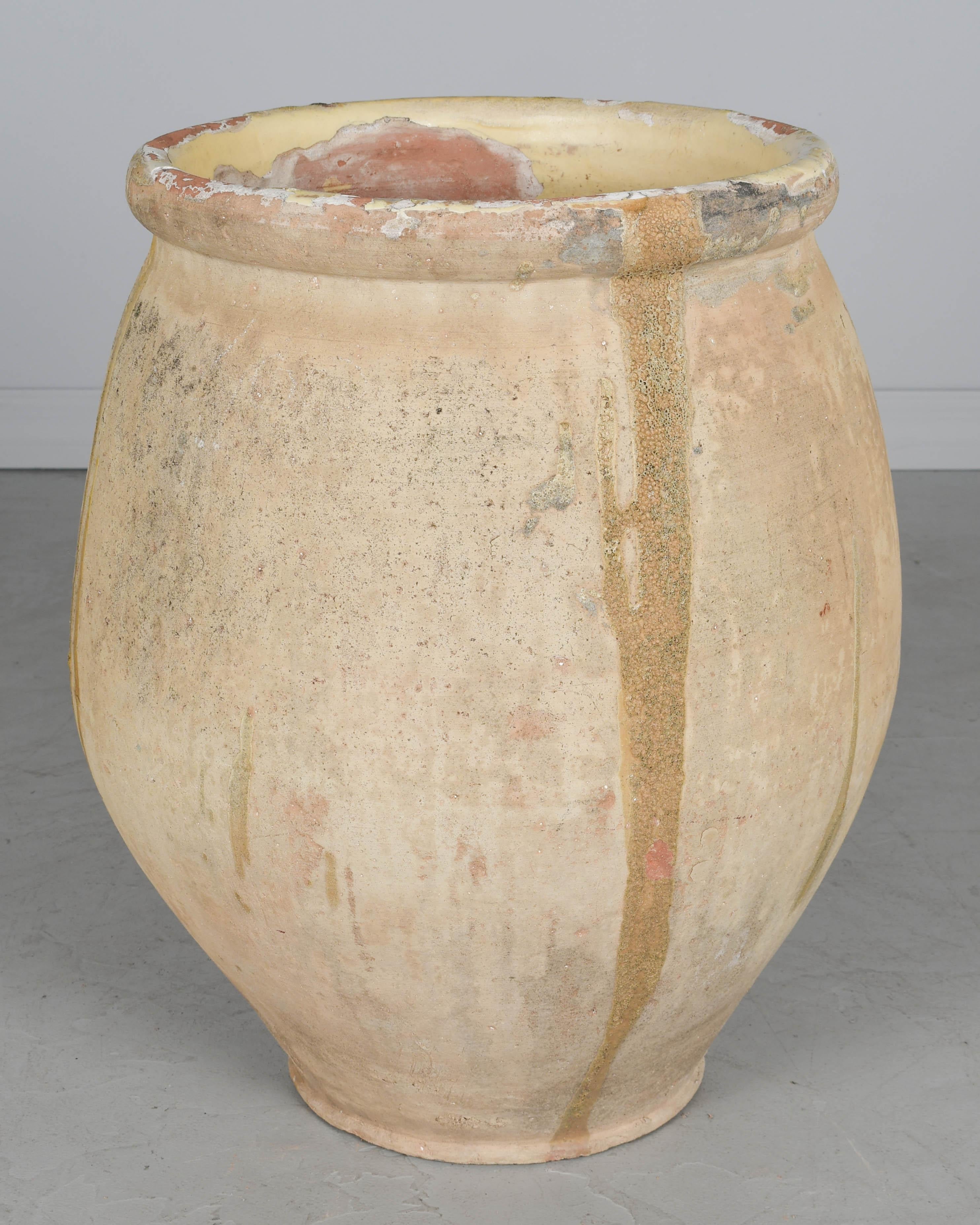 Glazed Large 19th Century French Biot Pottery Jar or Planter For Sale