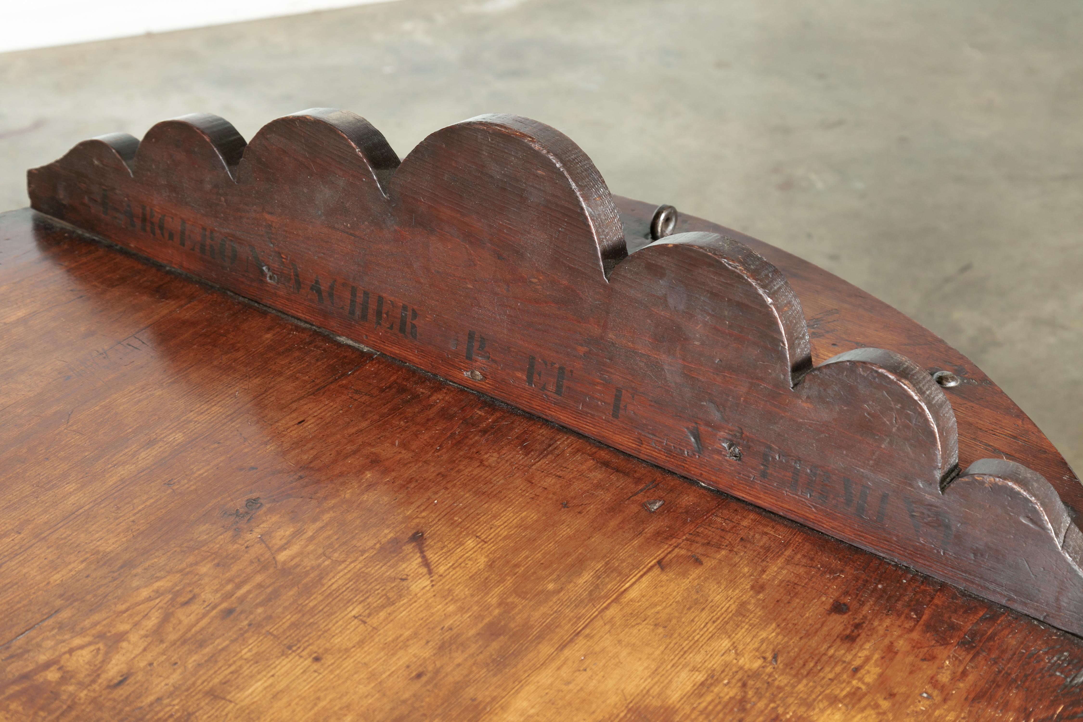 Large 19th Century French Blacksmith Forge Bellows Coffee Table In Good Condition For Sale In Birmingham, AL