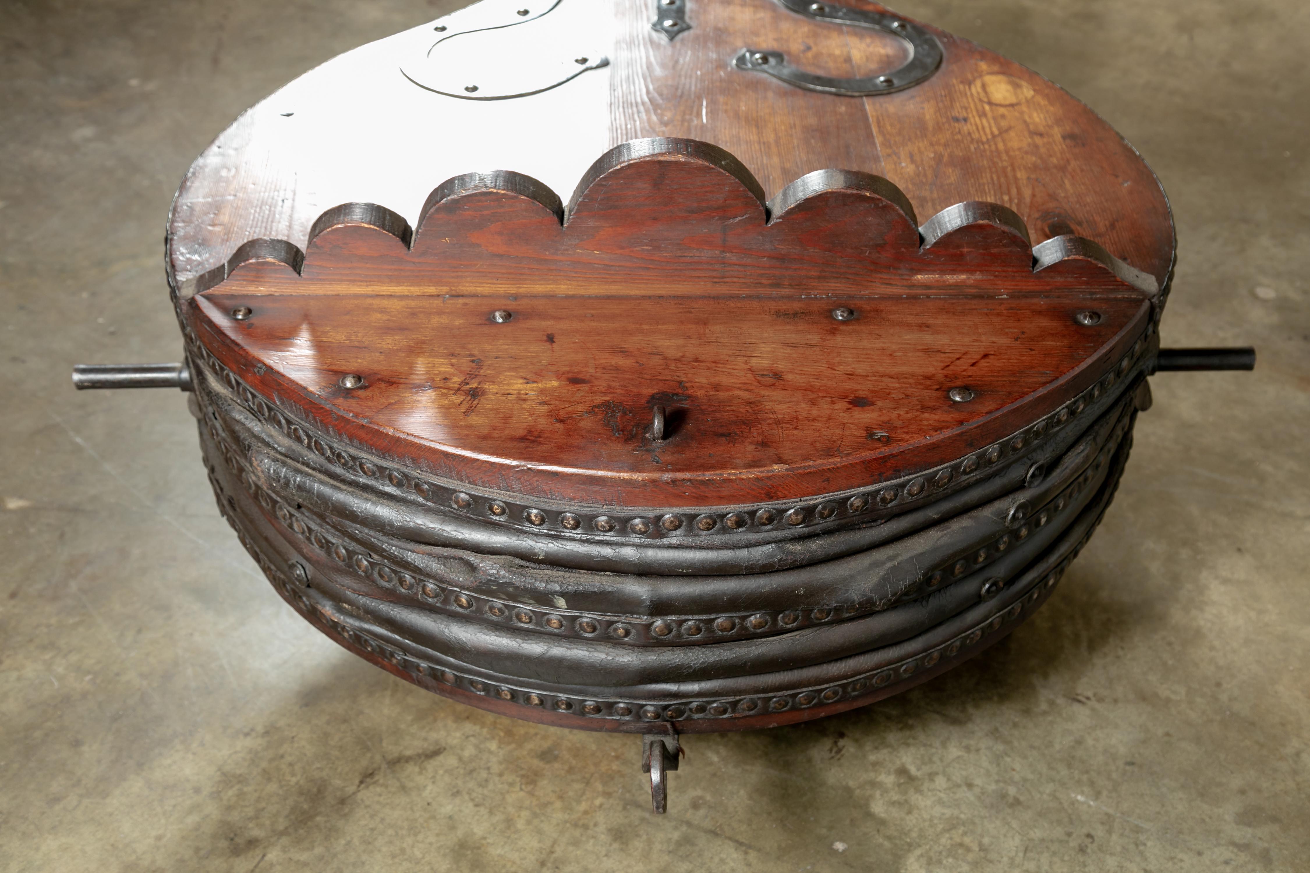 Large 19th Century French Blacksmith Forge Bellows Coffee Table For Sale 2