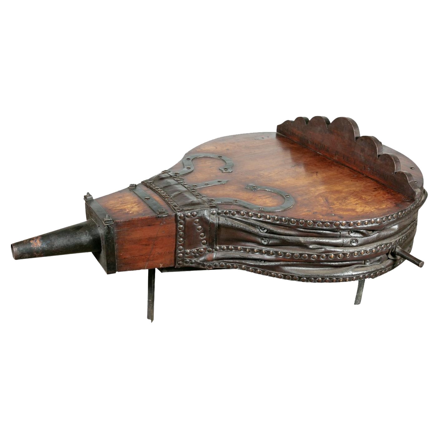 Large 19th Century French Blacksmith Forge Bellows Coffee Table