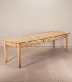 Large 19th Century French Bleached Oak Farmhouse Table