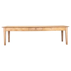 Large 19th Century French Bleached Oak Farmhouse Table
