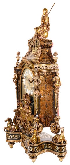 Large 19th Century French Boulle Inlaid Mantel Clock