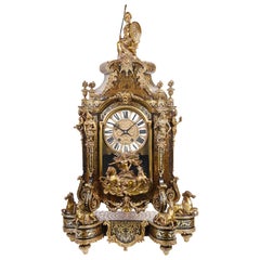 Large 19th Century French Boulle Inlaid Mantel Clock