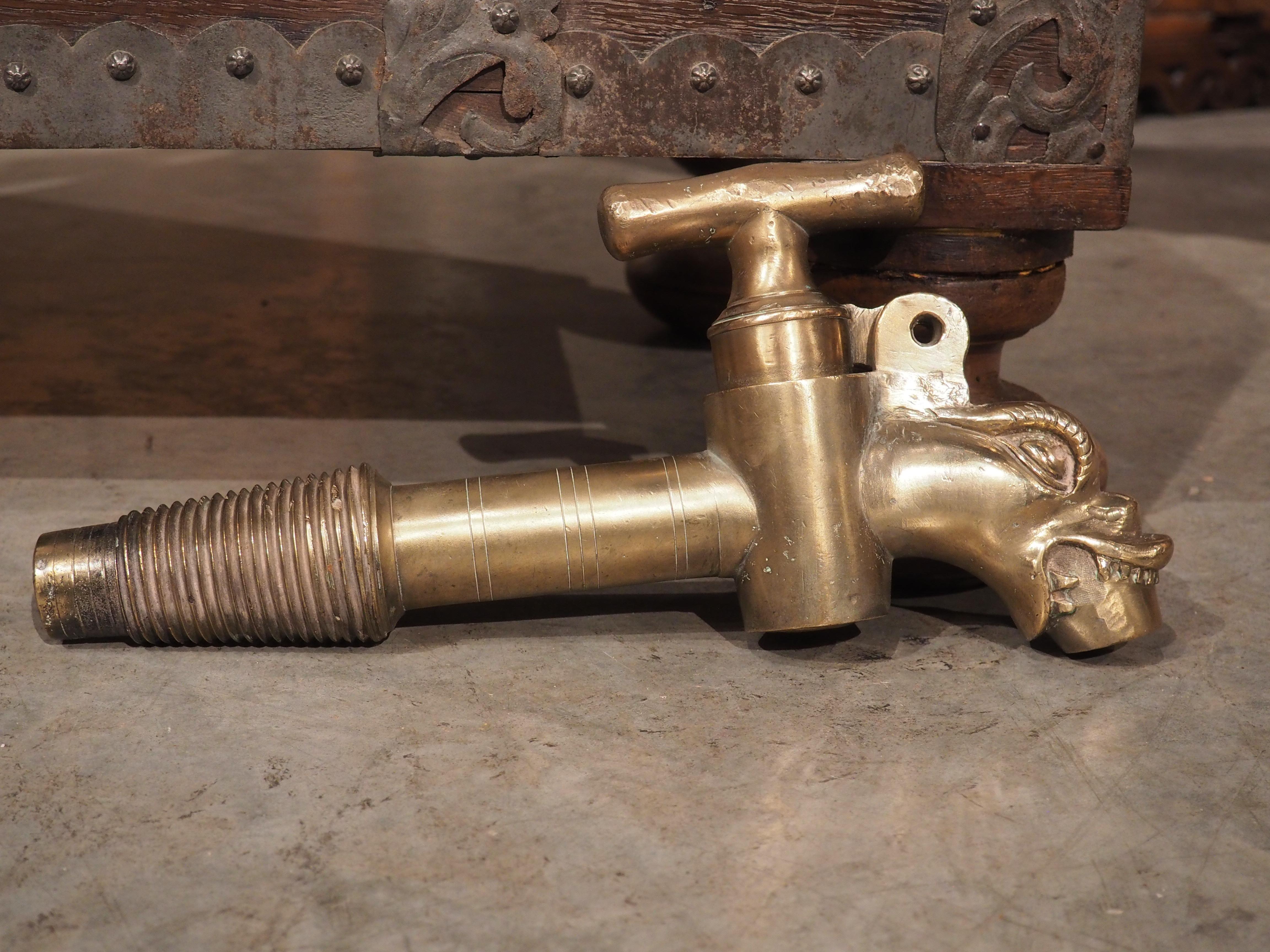 Large 19th Century French Bronze Barrel Spout from the Beaujolais Wine Region For Sale 4