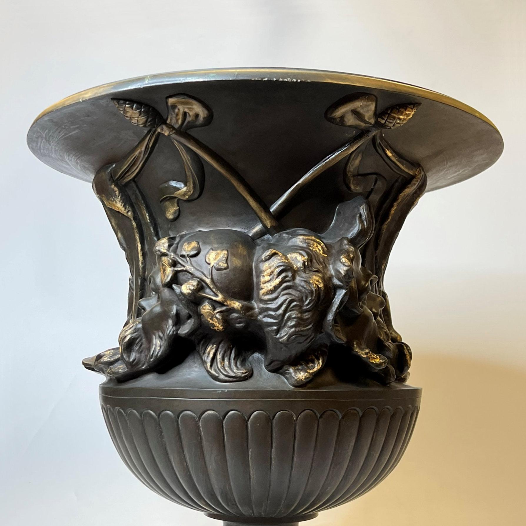 Large 19th Century French Bronze Borghese Vase Cast by Barbedienne For Sale 5