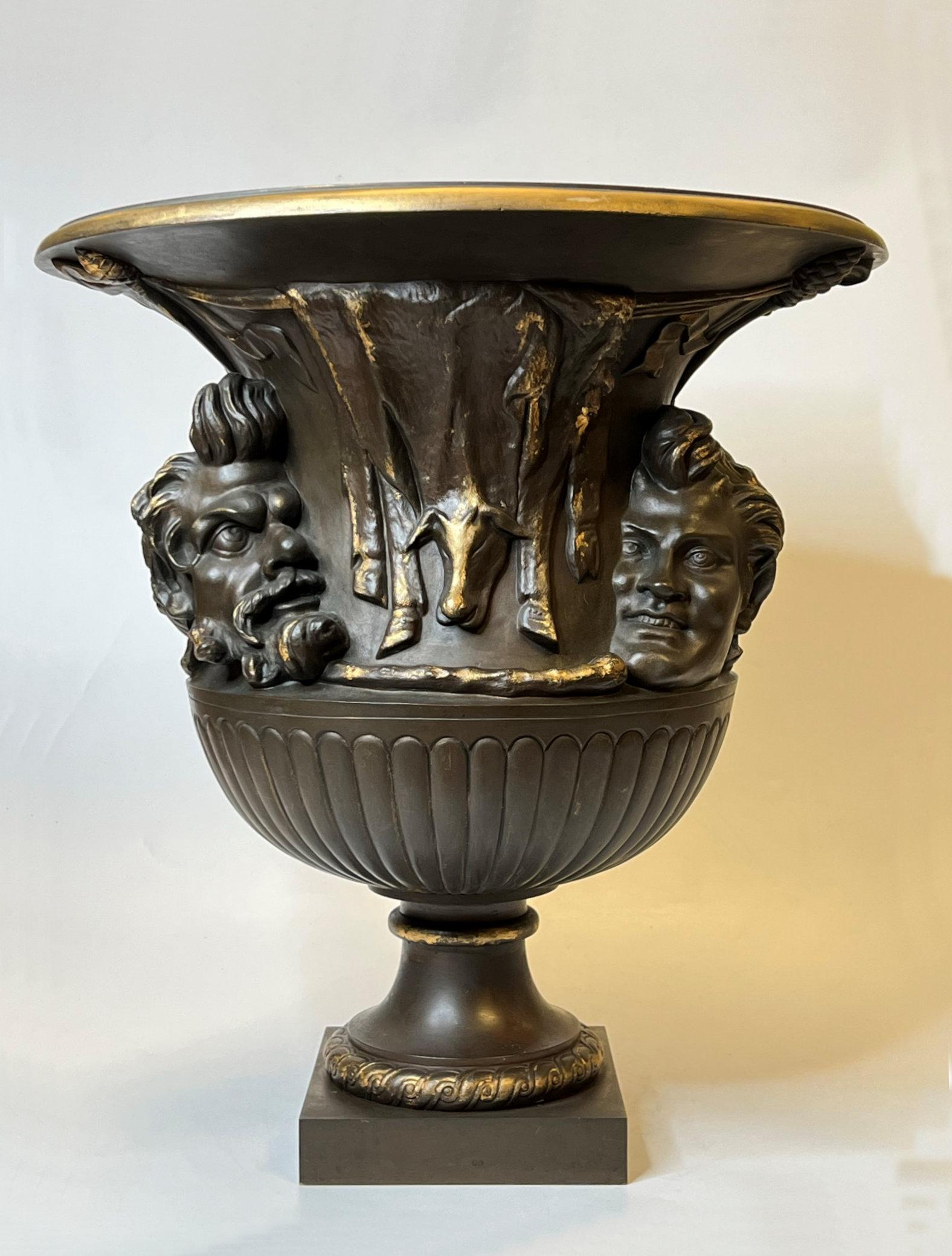Large 19th Century French Bronze Borghese Vase Cast by Barbedienne For Sale 6