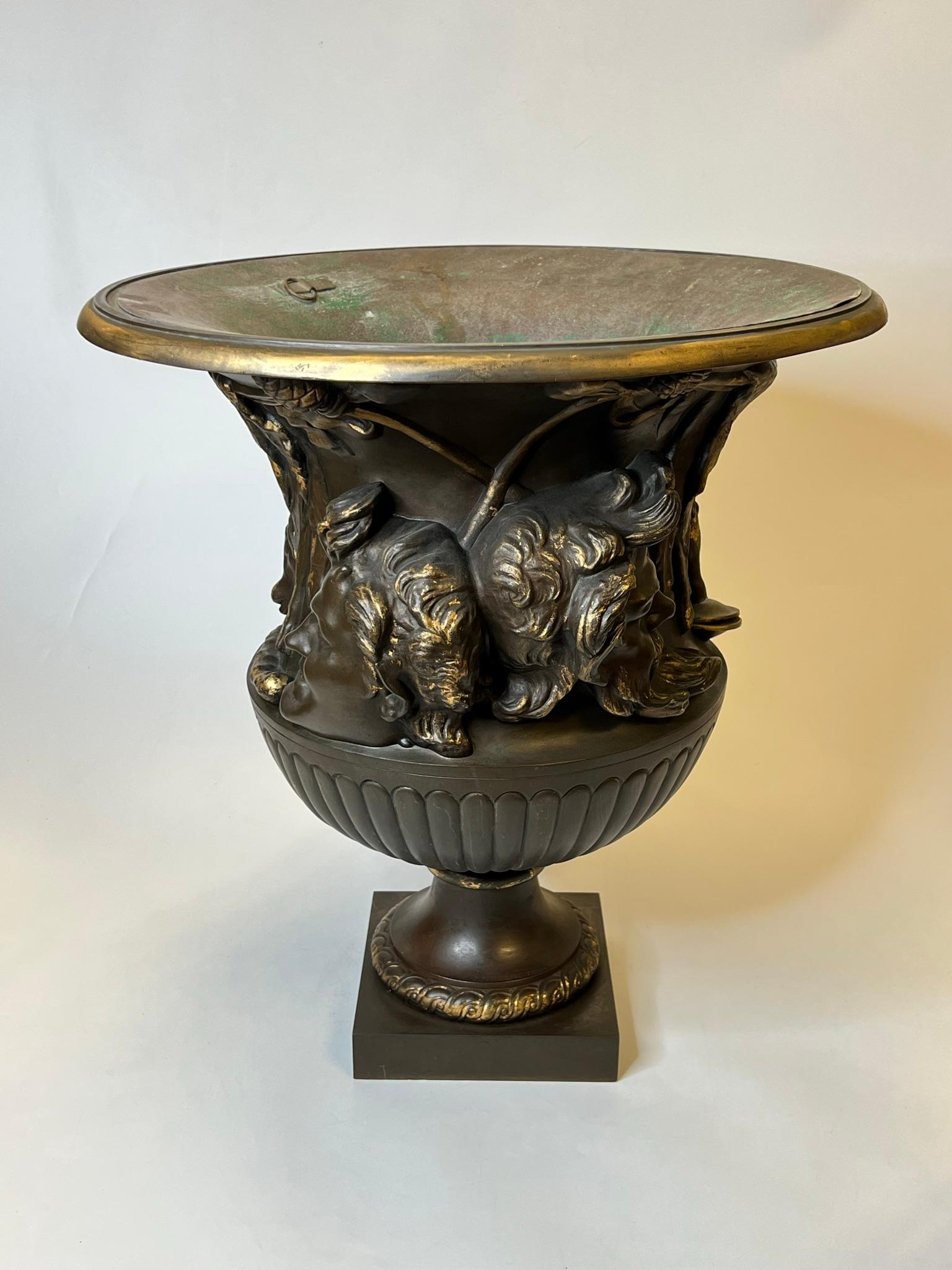 Large 19th Century French Bronze Borghese Vase Cast by Barbedienne For Sale 2