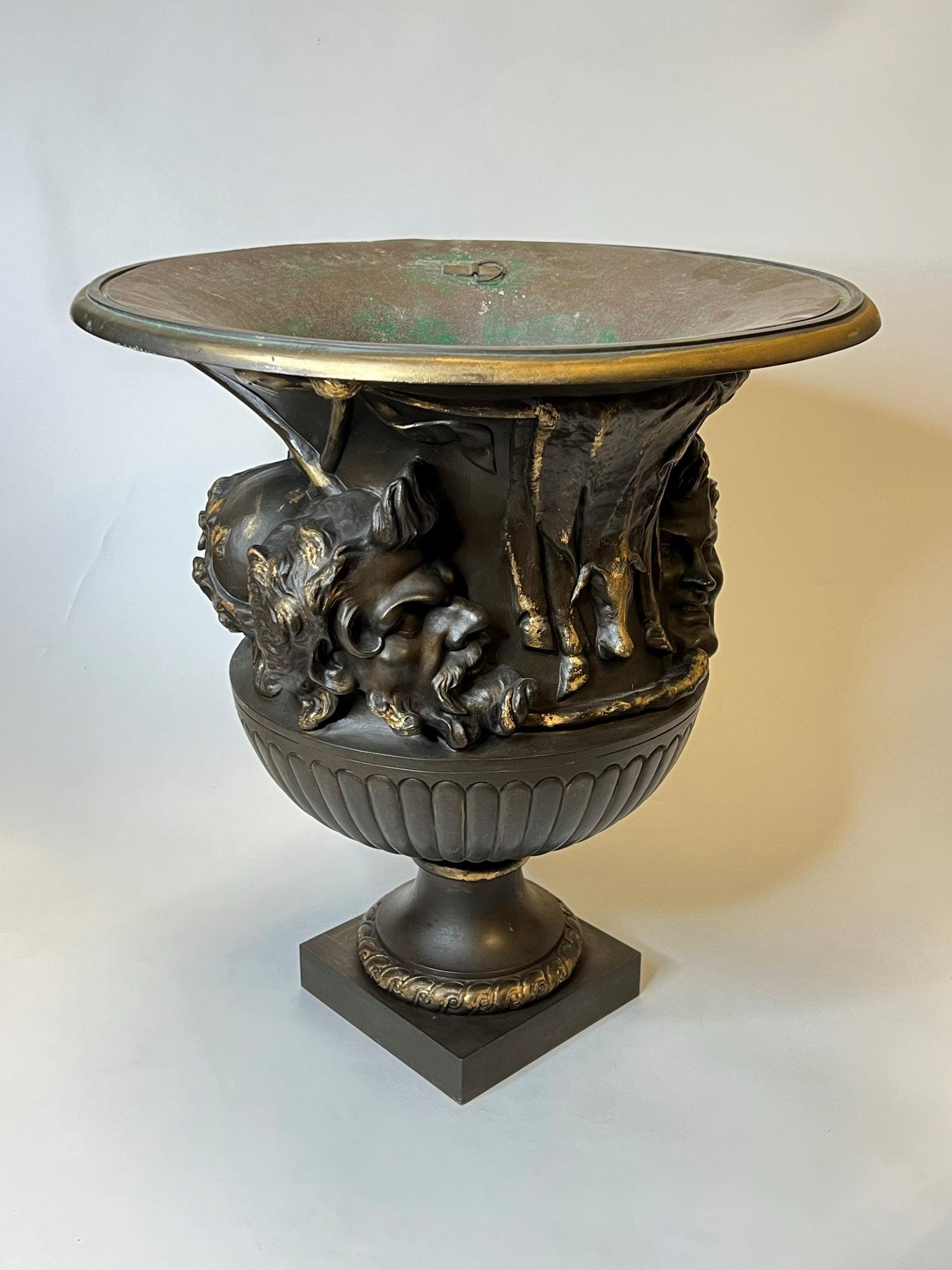 Large 19th Century French Bronze Borghese Vase Cast by Barbedienne For Sale 3