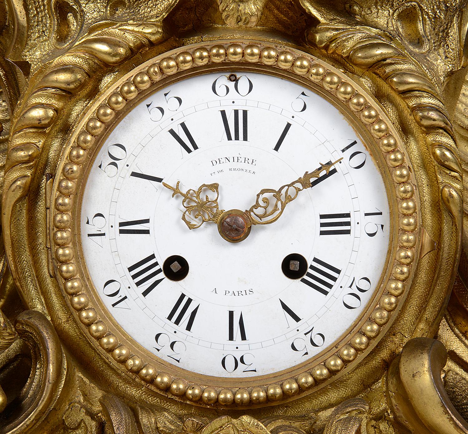 Français Grande horloge française du 19ème siècle en bronze en vente
