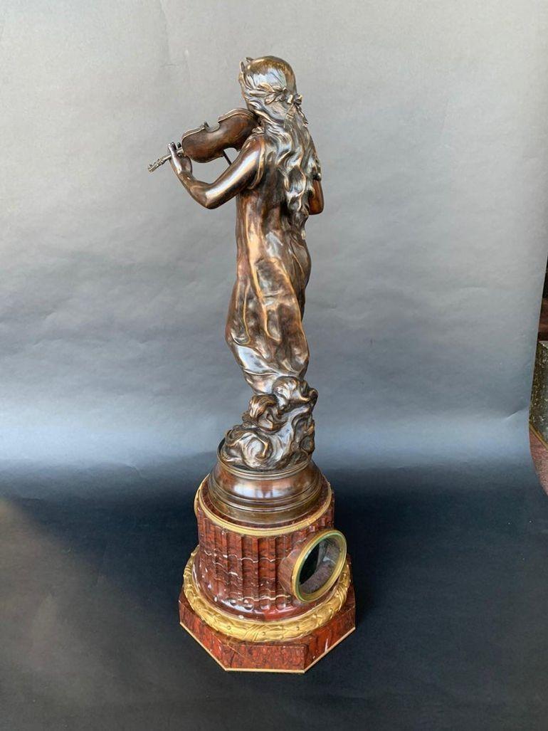 Other Large 19th Century French Bronze Clock Signed by Jean Garnier For Sale