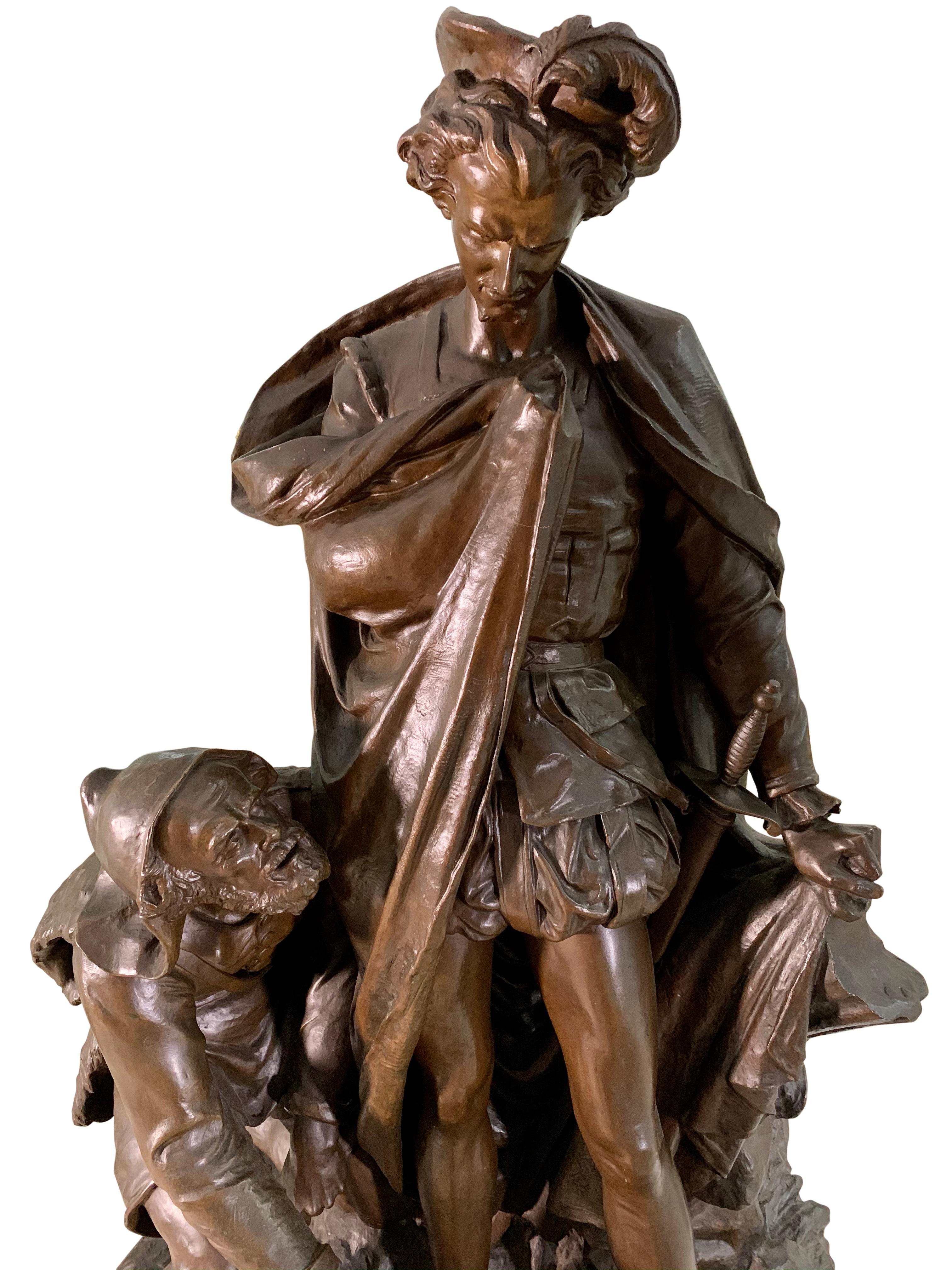 Großer französischer Bronzedruck „Prince Hamlet & der Gravedigger, Shakespeare“ aus dem 19. Jahrhundert im Angebot 1