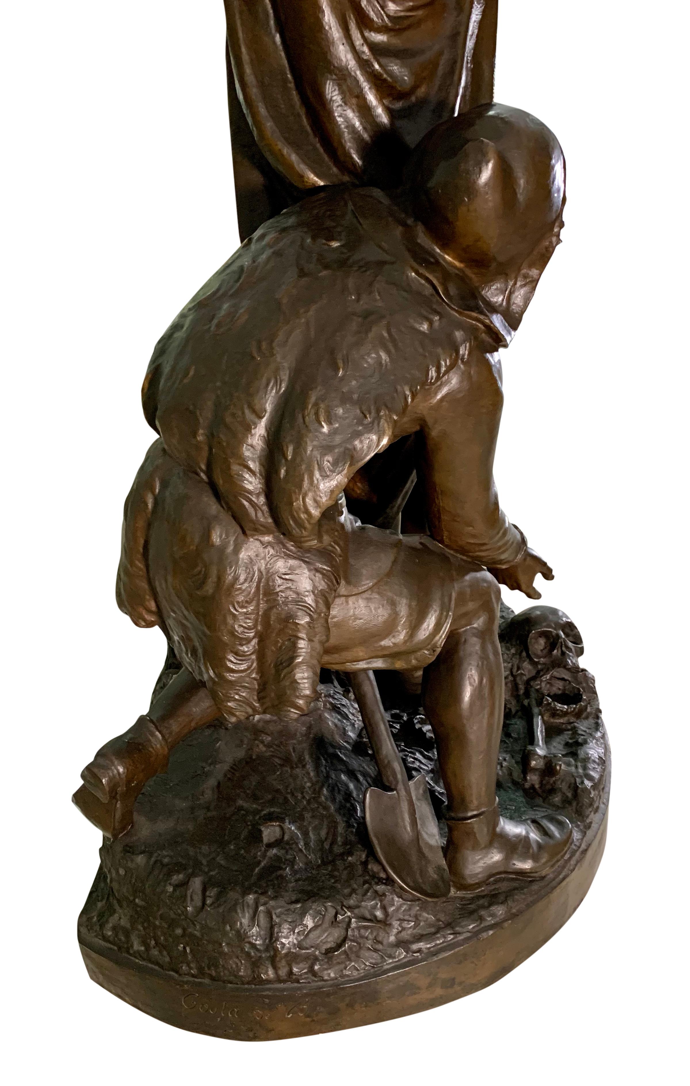 Großer französischer Bronzedruck „Prince Hamlet & der Gravedigger, Shakespeare“ aus dem 19. Jahrhundert im Angebot 2
