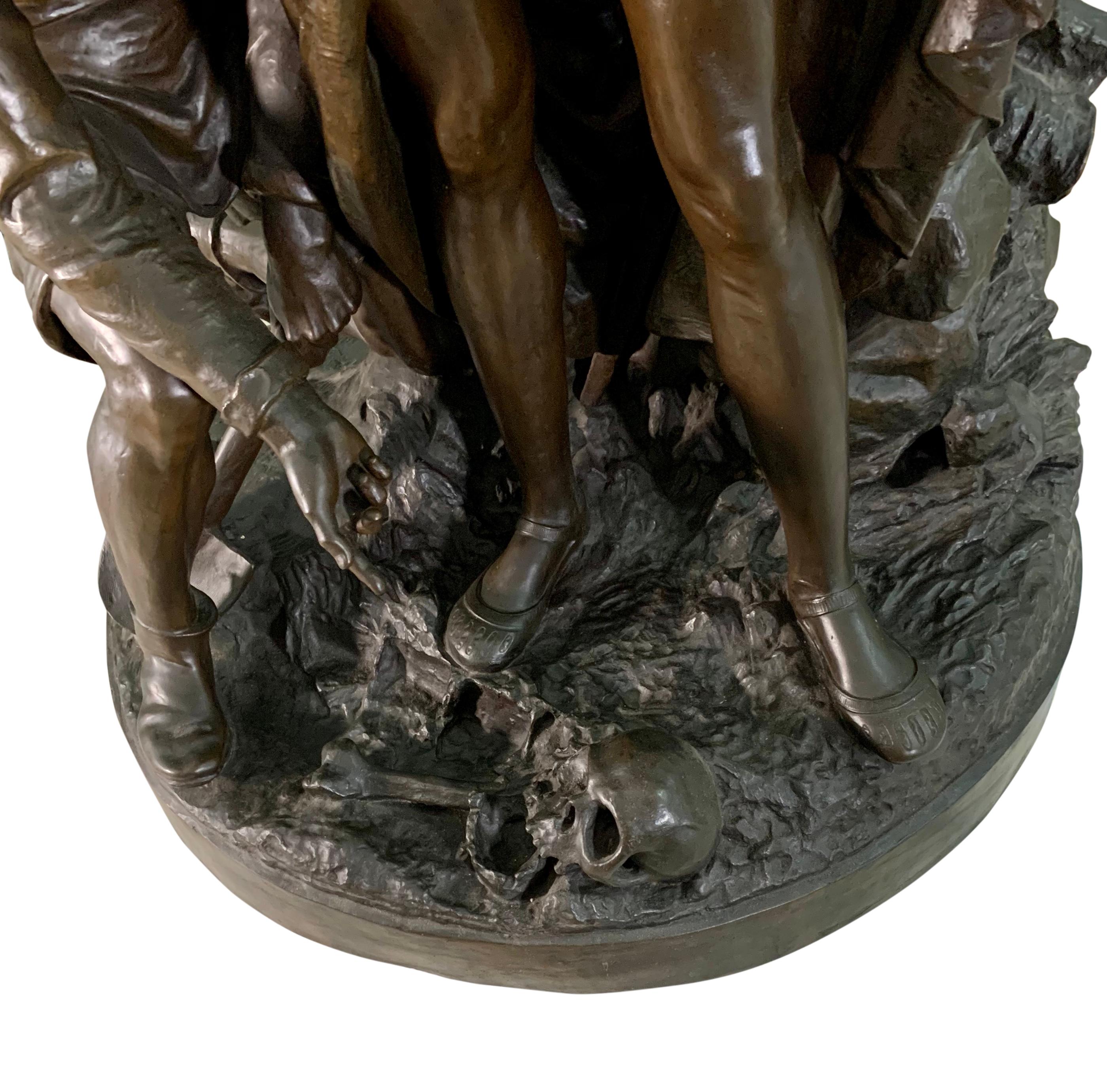 Großer französischer Bronzedruck „Prince Hamlet & der Gravedigger, Shakespeare“ aus dem 19. Jahrhundert im Angebot 3