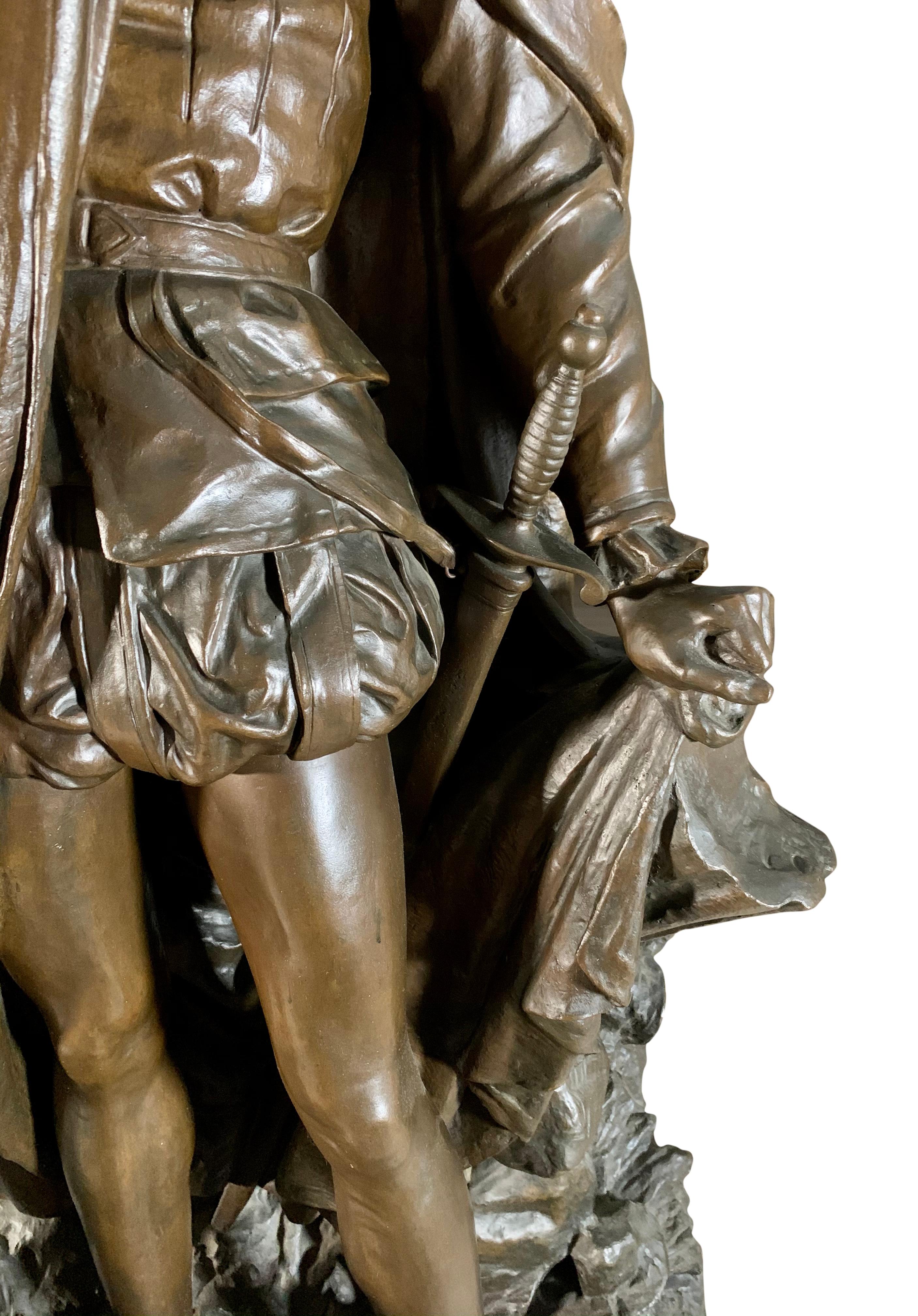 Großer französischer Bronzedruck „Prince Hamlet & der Gravedigger, Shakespeare“ aus dem 19. Jahrhundert im Zustand „Hervorragend“ im Angebot in Los Angeles, CA