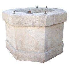 Large 19th Century French Burgundy Limestone Well Head finished “A La Boucharde”