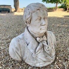 Large 19th Century French Carrara Marble Bust of a Gentleman