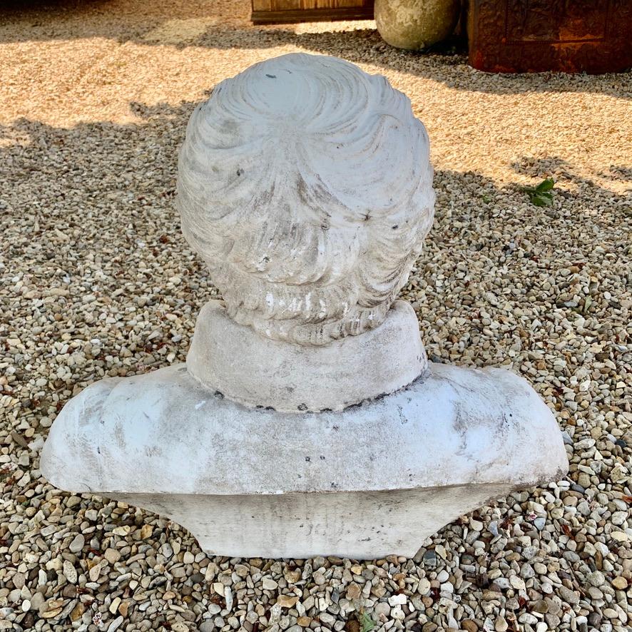 Large 19th Century French Carrara Marble Bust of a Gentleman For Sale 2