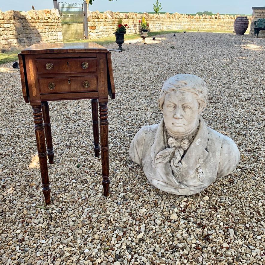 Large 19th Century French Carrara Marble Bust of a Gentleman For Sale 4