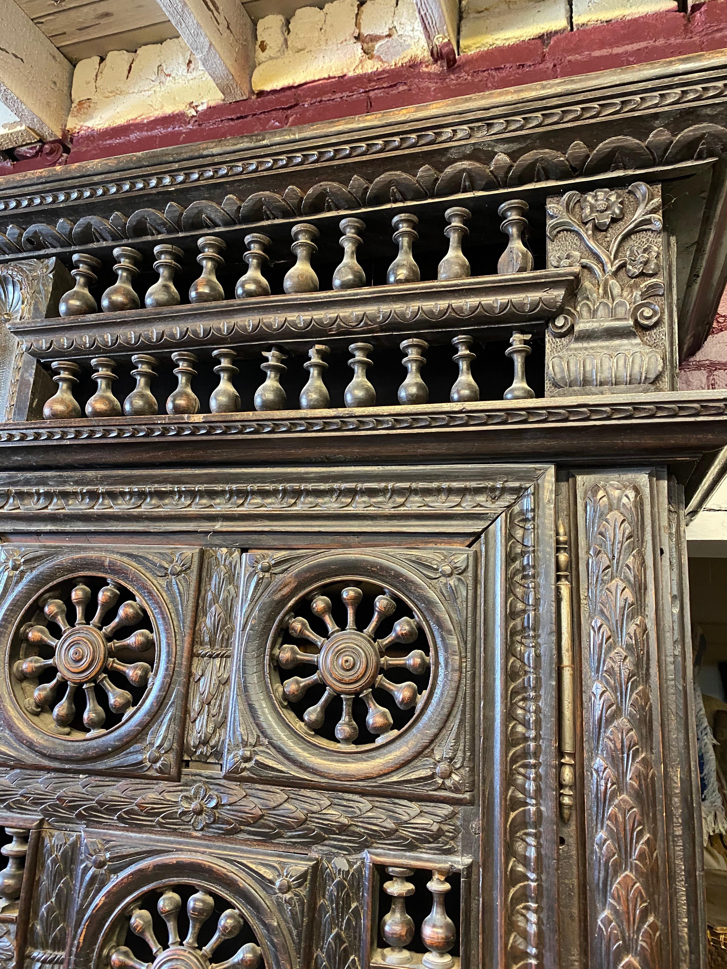 Large 19th Century French Carved Double Buffet from Brittany For Sale 5