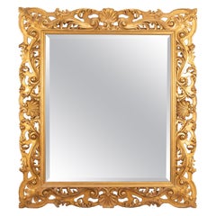 Large 19th Century French Carved Parcel Gilt Mirror