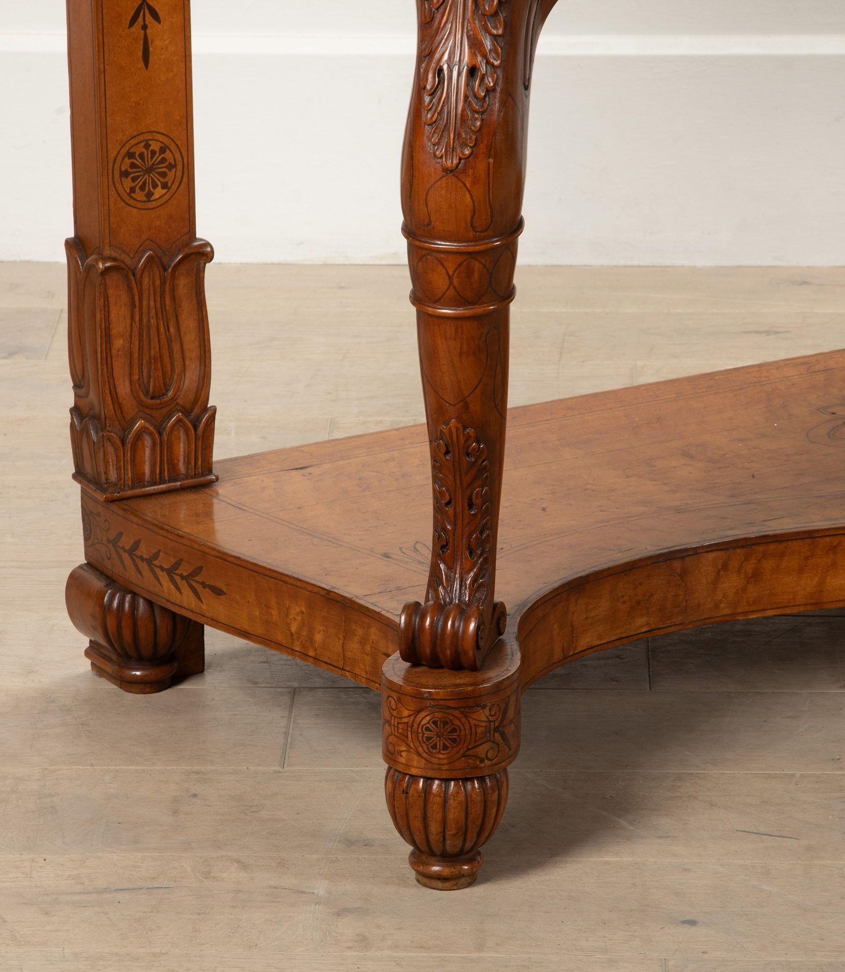 Large 19th Century French Charles X Satinwood Console Table For Sale 11