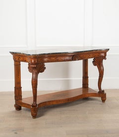 Large 19th Century French Charles X Satinwood Console Table