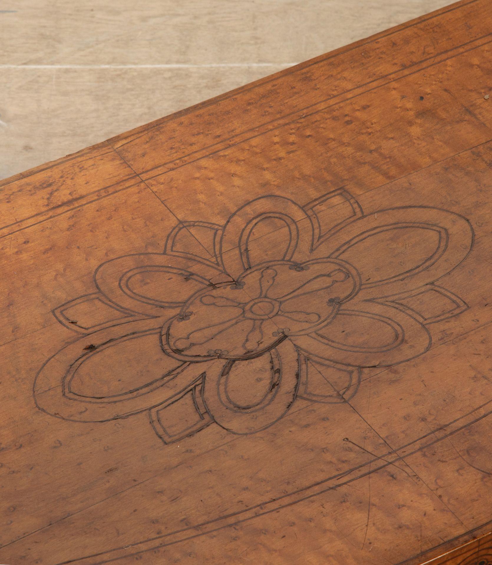 Large 19th Century French Charles X Satinwood Console Table For Sale 1