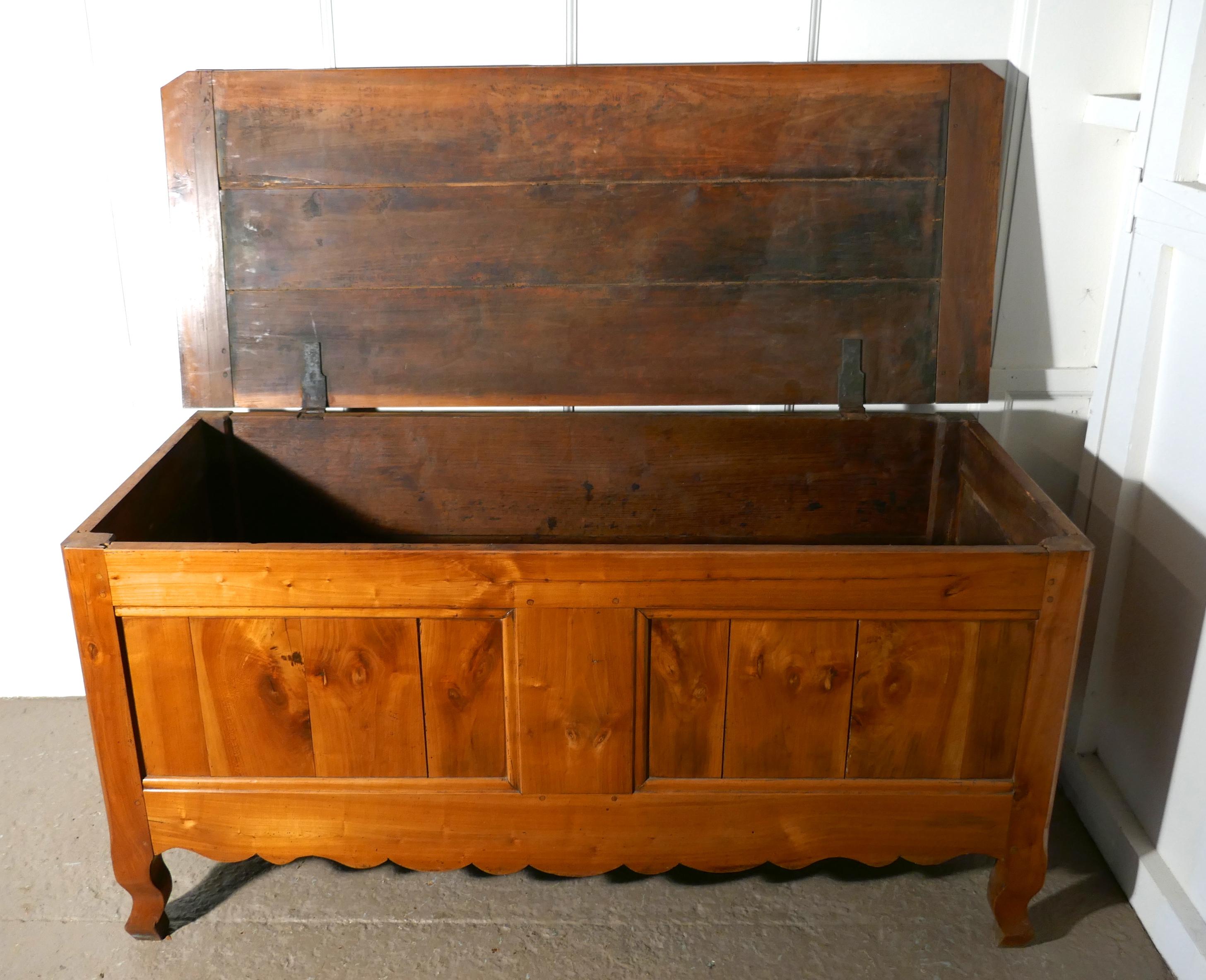 French Provincial Large 19th Century French Cherry Coffer or Marriage Chest