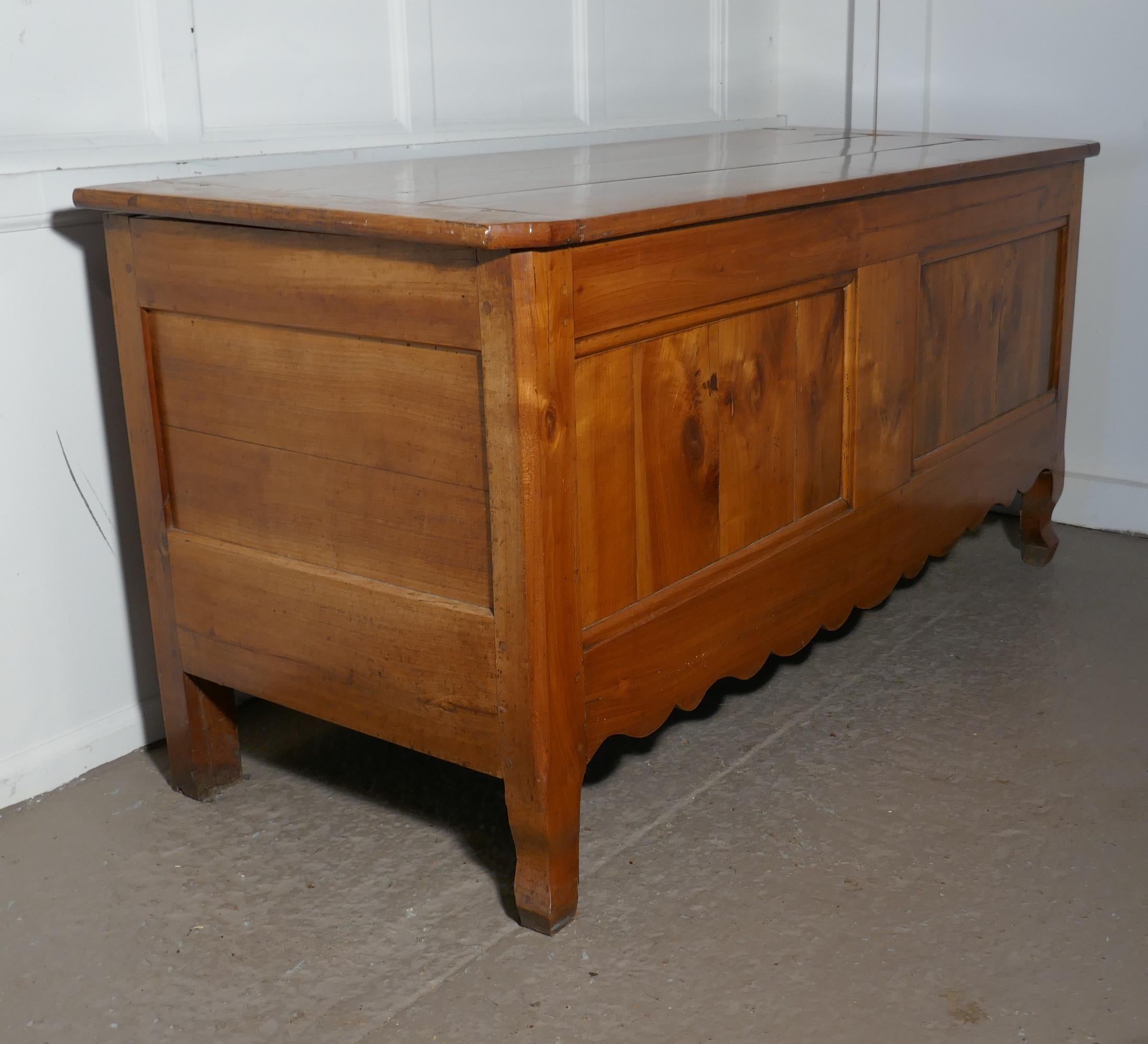 Large 19th Century French Cherry Coffer or Marriage Chest 1