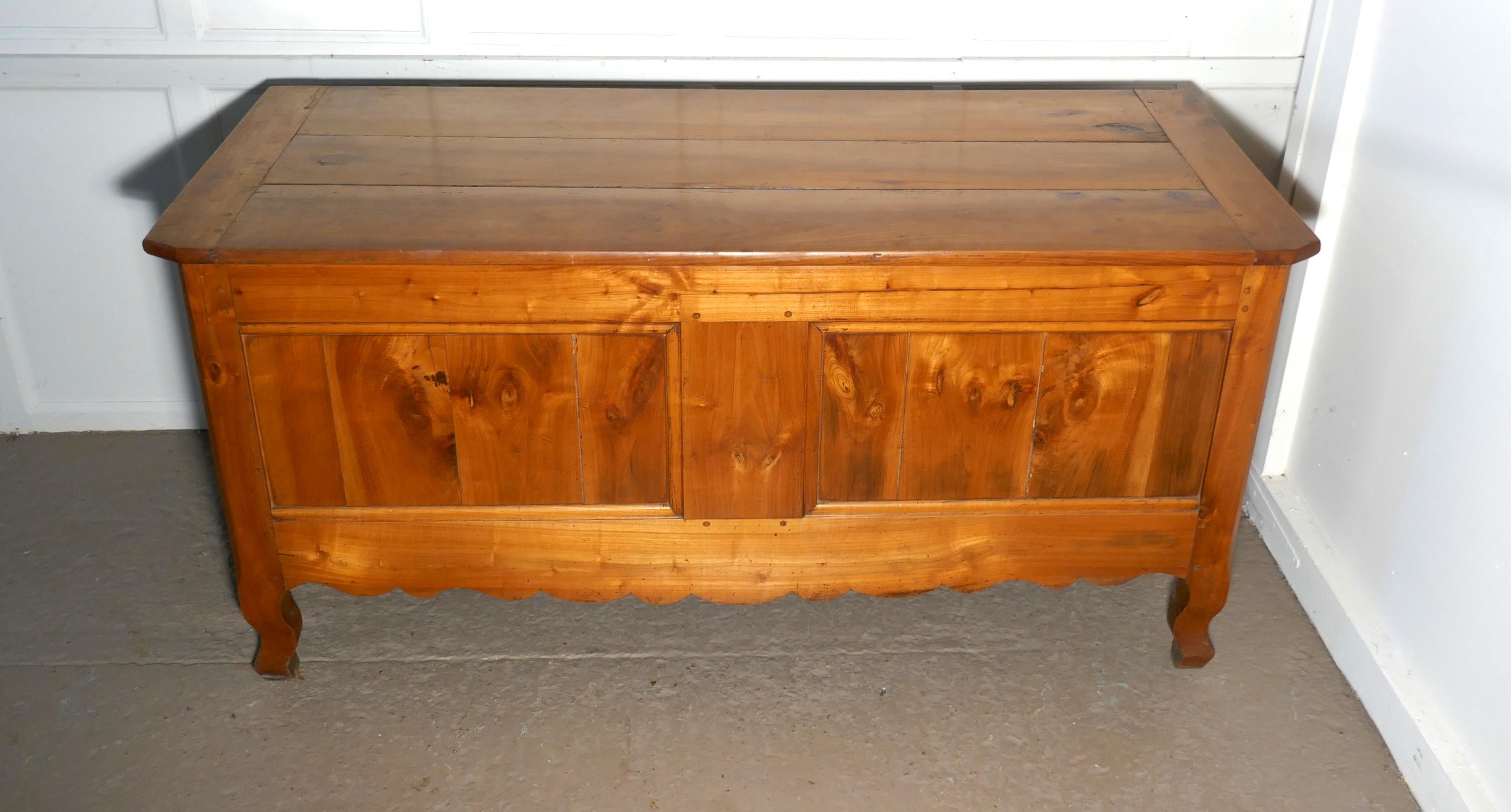 Large 19th Century French Cherry Coffer or Marriage Chest 2
