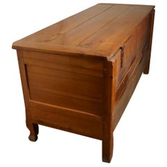 Large 19th Century French Cherry Coffer or Marriage Chest
