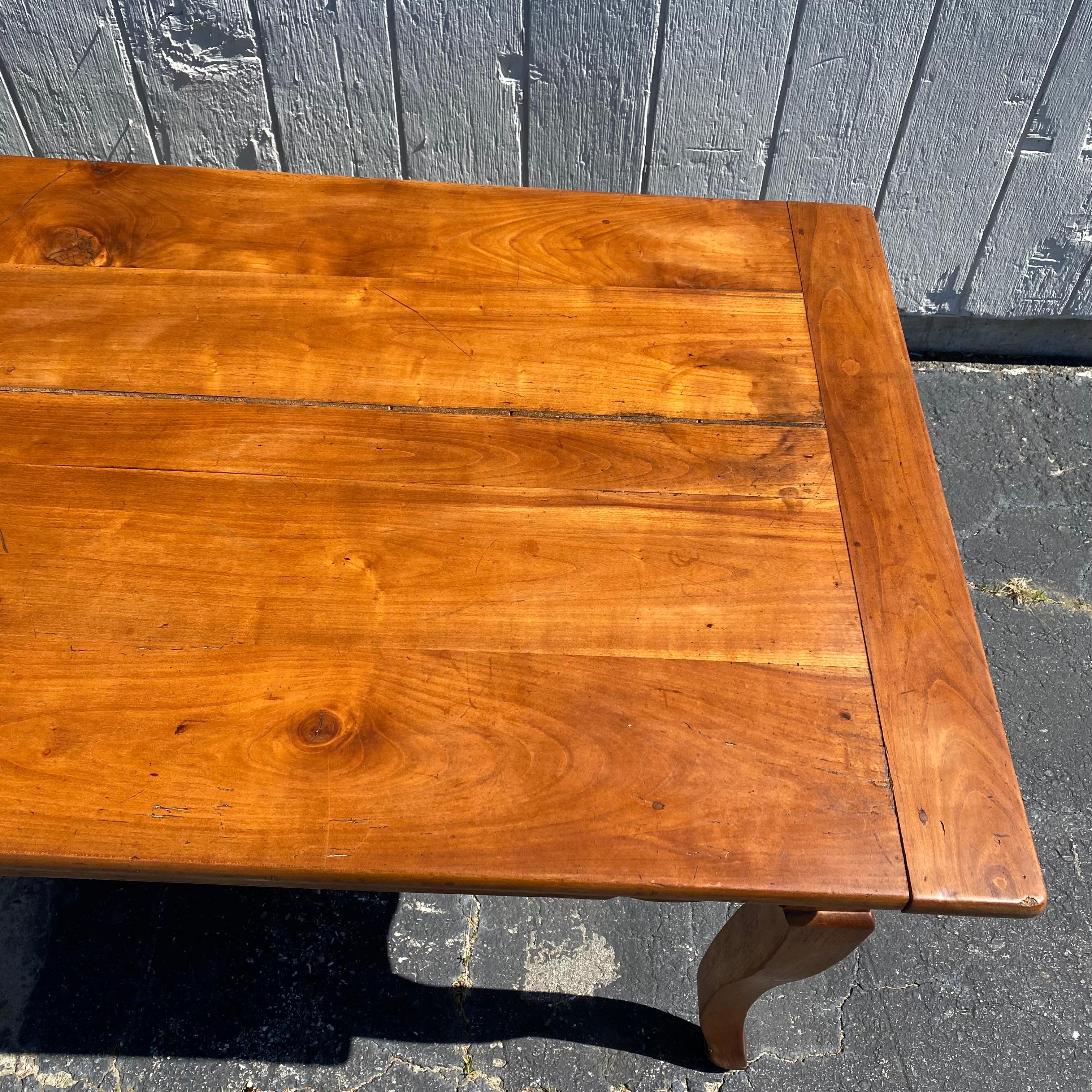 Large 19th Century, French, Cherry Farmhouse Dining Table from Provence 6