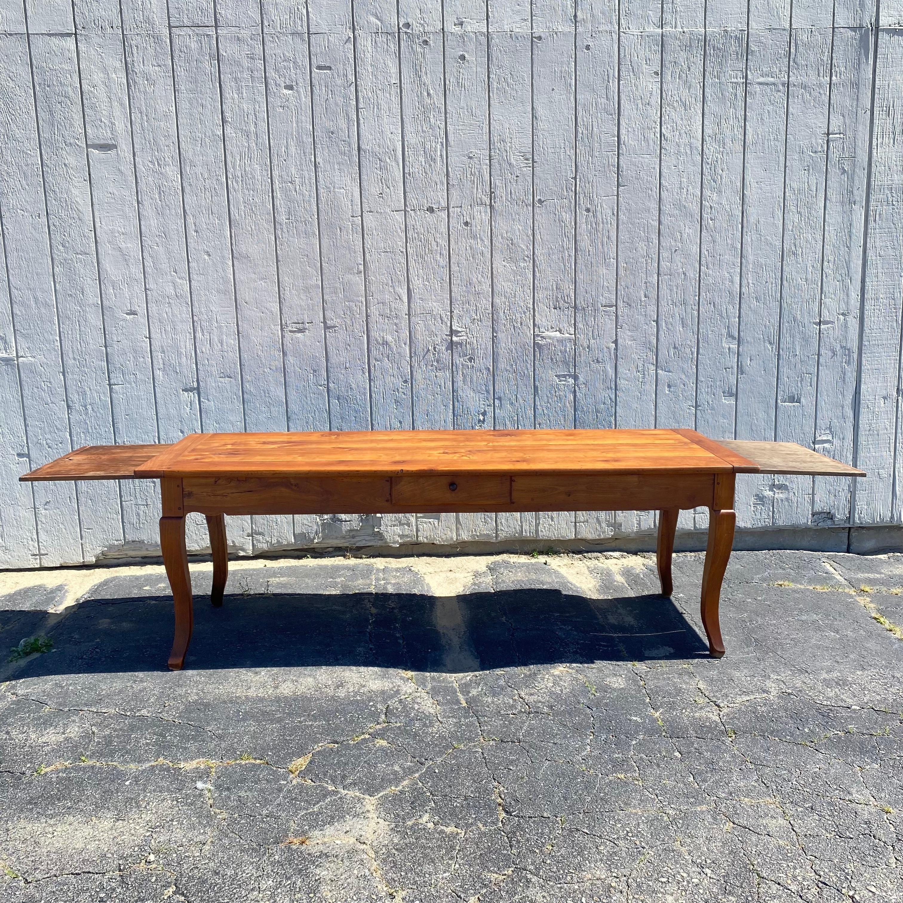 Large 19th Century, French, Cherry Farmhouse Dining Table from Provence 9