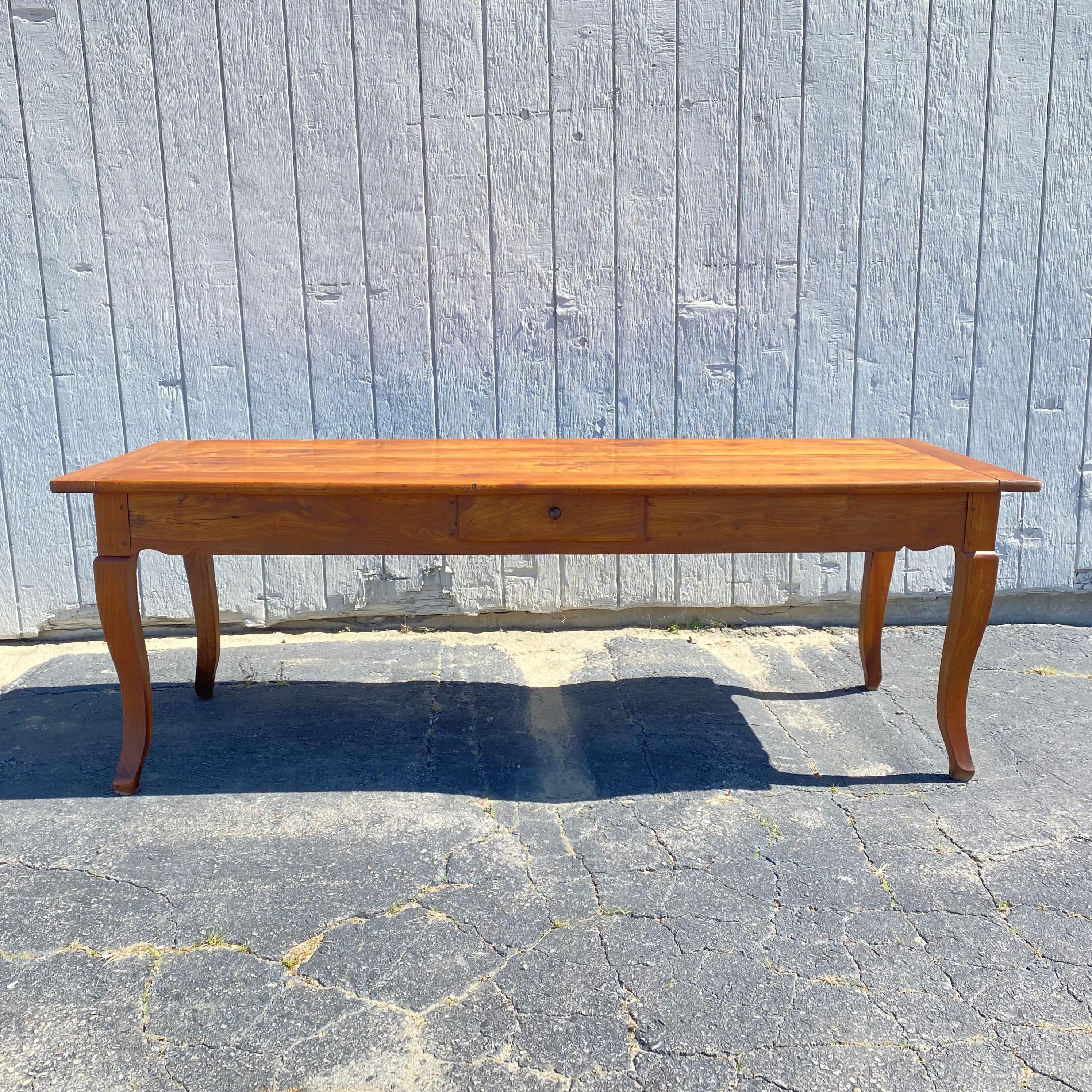 French Provincial Large 19th Century, French, Cherry Farmhouse Dining Table from Provence