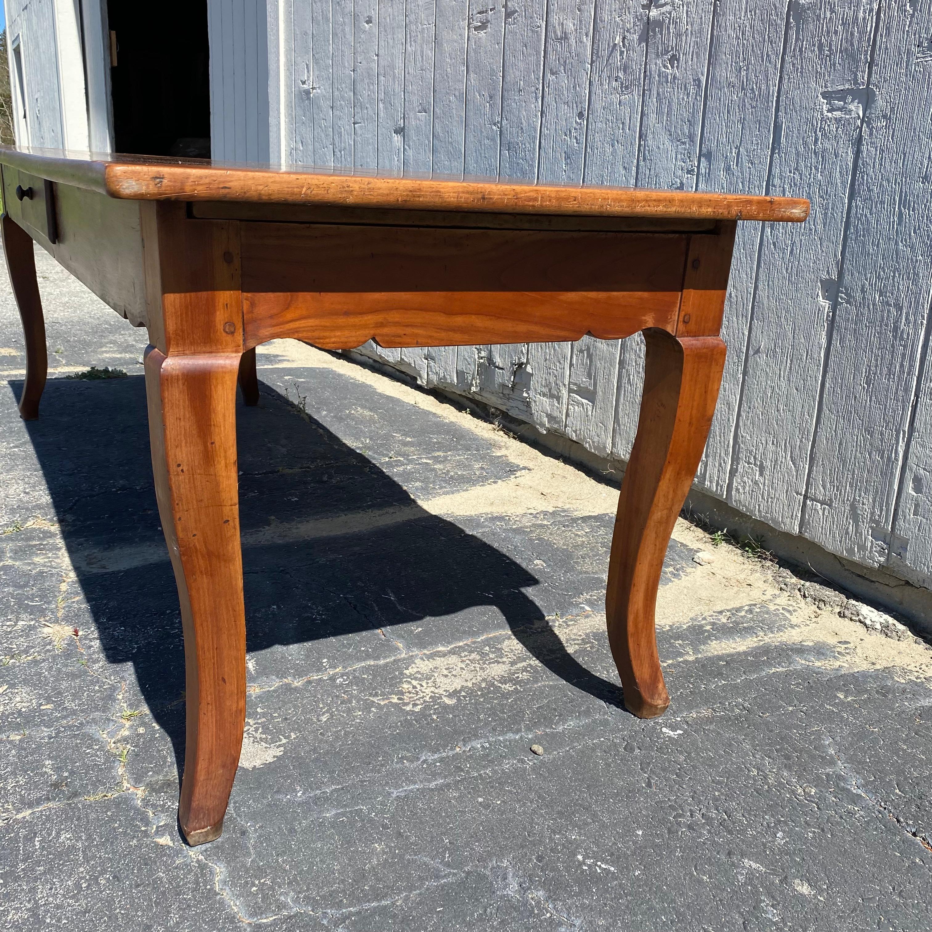 Large 19th Century, French, Cherry Farmhouse Dining Table from Provence 3