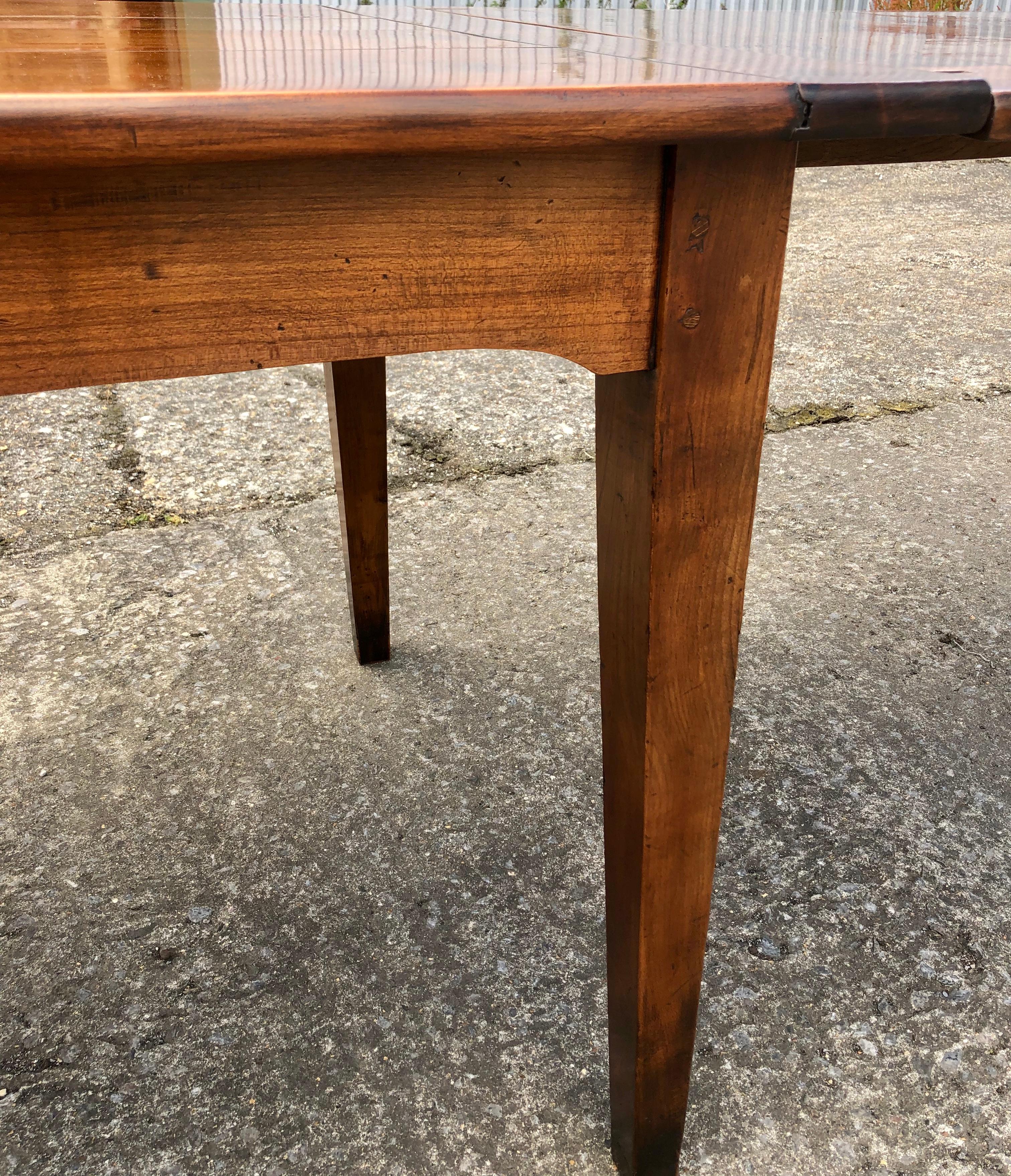 Large 19th Century French Cherrywood Extending Farmhouse Table 4