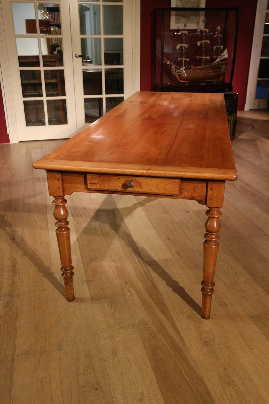 Large 19th Century French Cherrywood Farmhouse Table 7