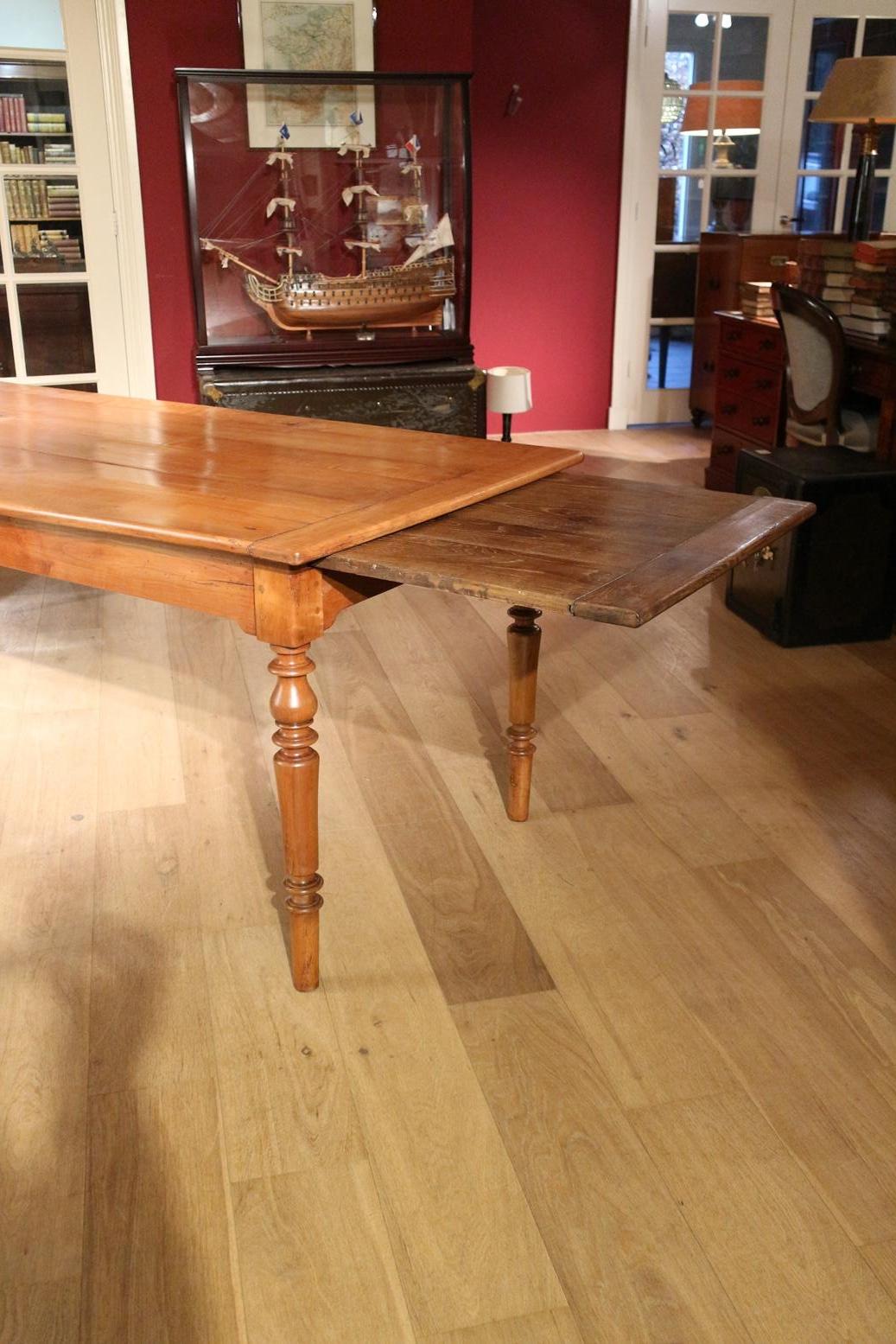 Mid-19th Century Large 19th Century French Cherrywood Farmhouse Table