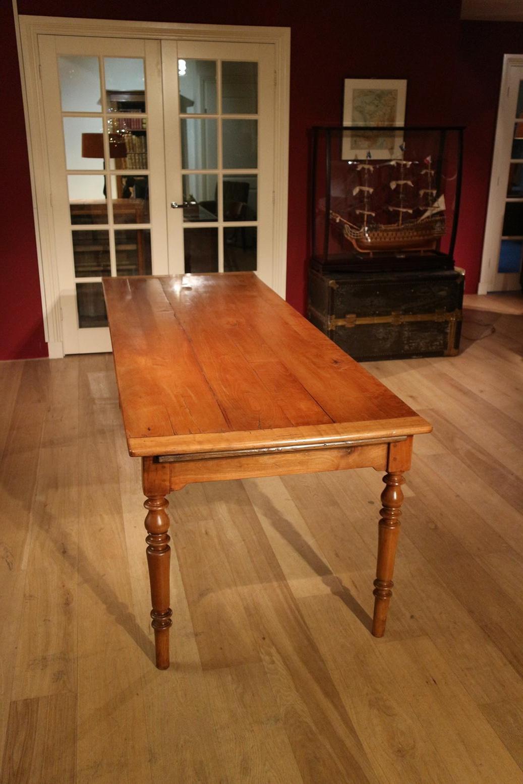 Large 19th Century French Cherrywood Farmhouse Table 3