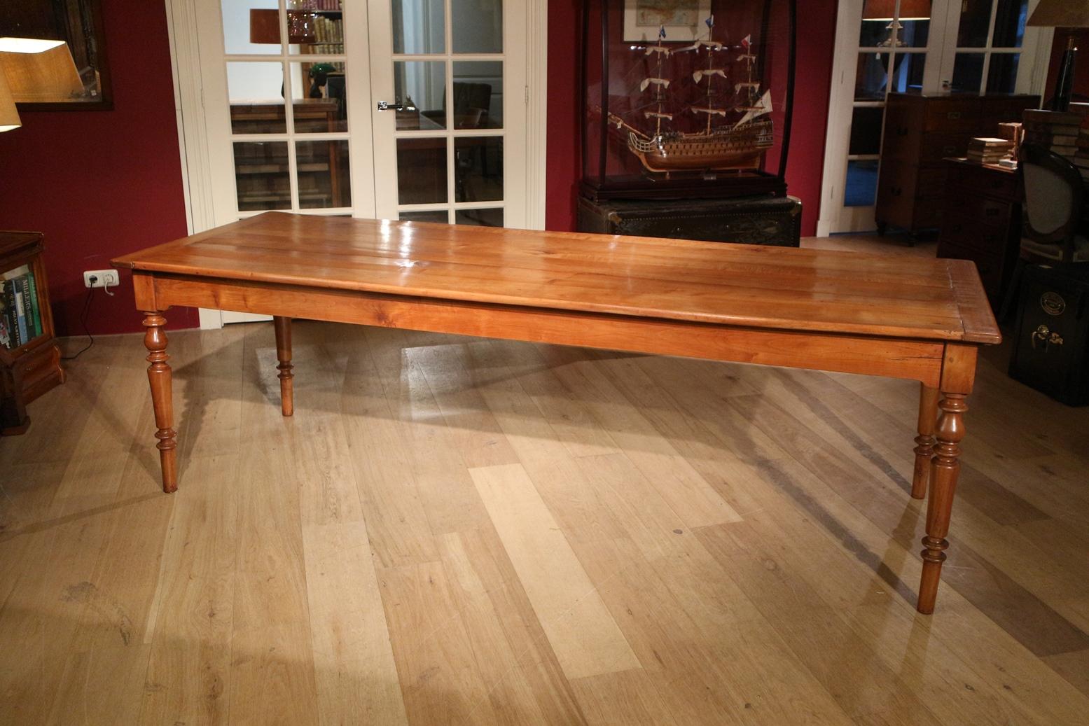 Large 19th Century French Cherrywood Farmhouse Table 5